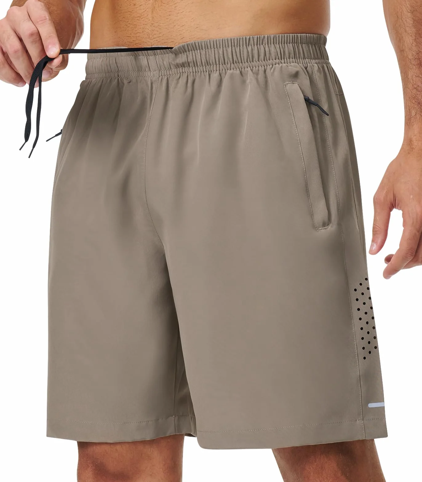 Pantalón Corto para Hombre Pantalones Cortos Deportivos Transpirable Secado Rapido para Running Gym Avec Poches Zippées