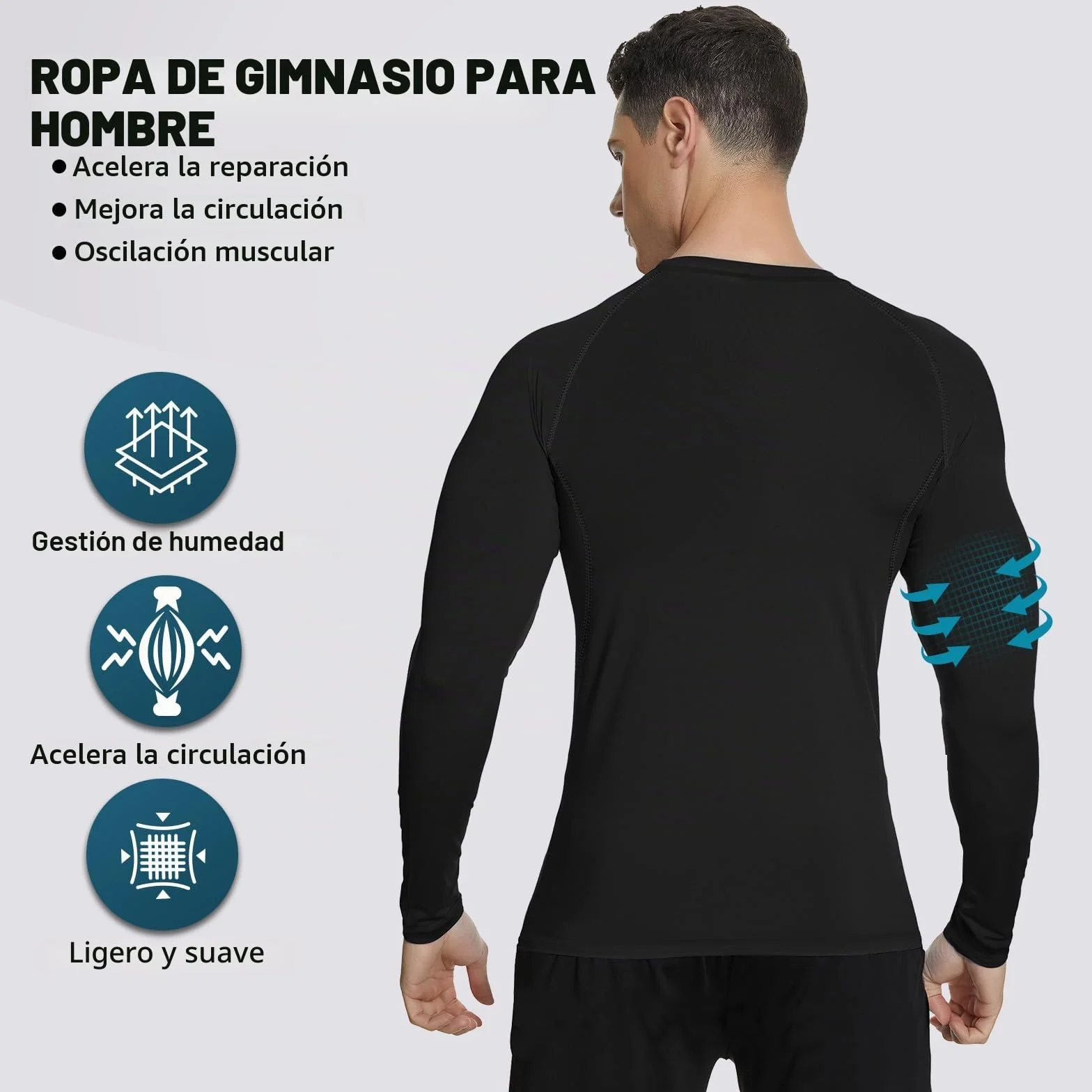 MEETWEE Camiseta Compresión Hombre Manga Corta/Larga Técnica Transpirable para Running, Gym y Ciclismo Capa Base Deportiva