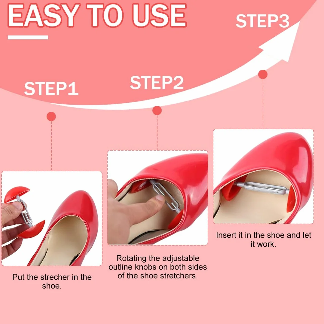 1 Par Ajustable Aparadores de Zapatos, Ampliador Universal para Deportivas, Zapatos de Cuero, Tacones Altos (Ajuste de Anchura 7-12 Cm)