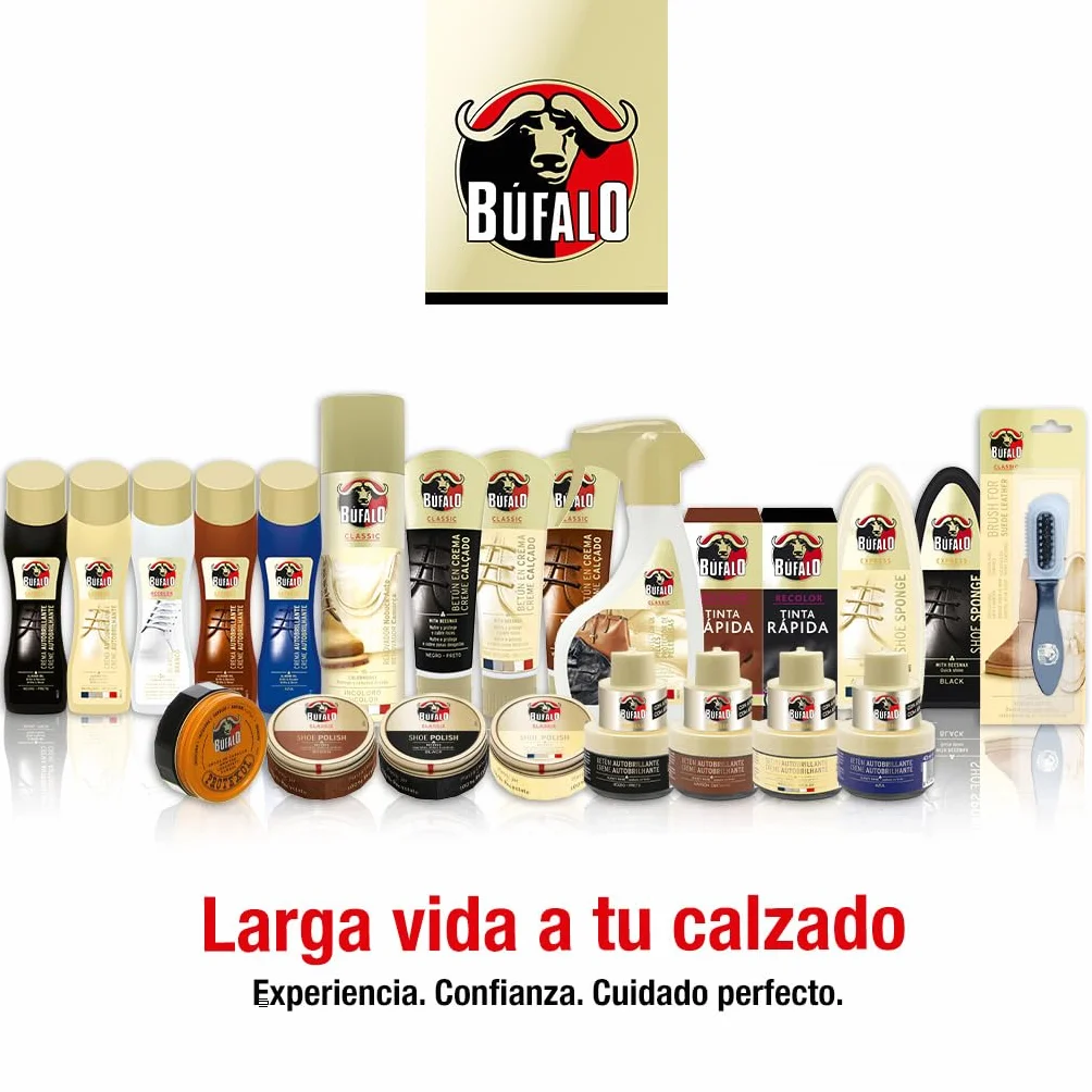 Bufalo Classic Shoe Polish, Betuna for Shoes, Care of Shoes, Cream Black, Protects and Gives Shine, Ideal for Smooth and Rustic Skin, 75 ml Tin