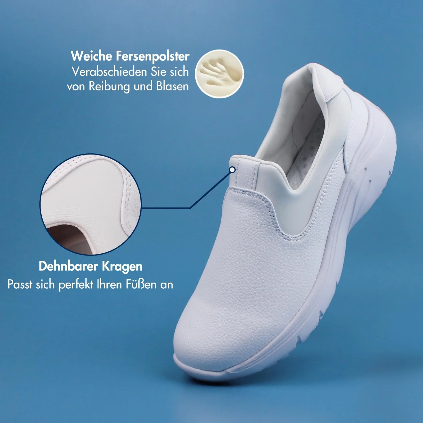 Hawkwell Zapatillas de trabajo cómodas y antideslizantes para mujer