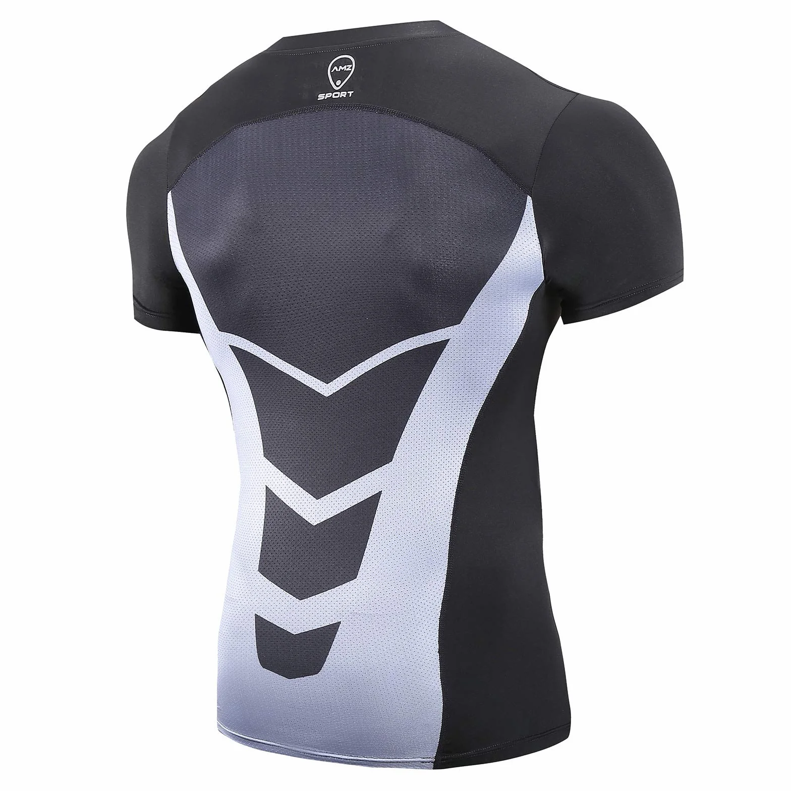 AMZSPORT Camiseta De Manga Corta de Compresión Ropa Deportiva Base Layer para Correr