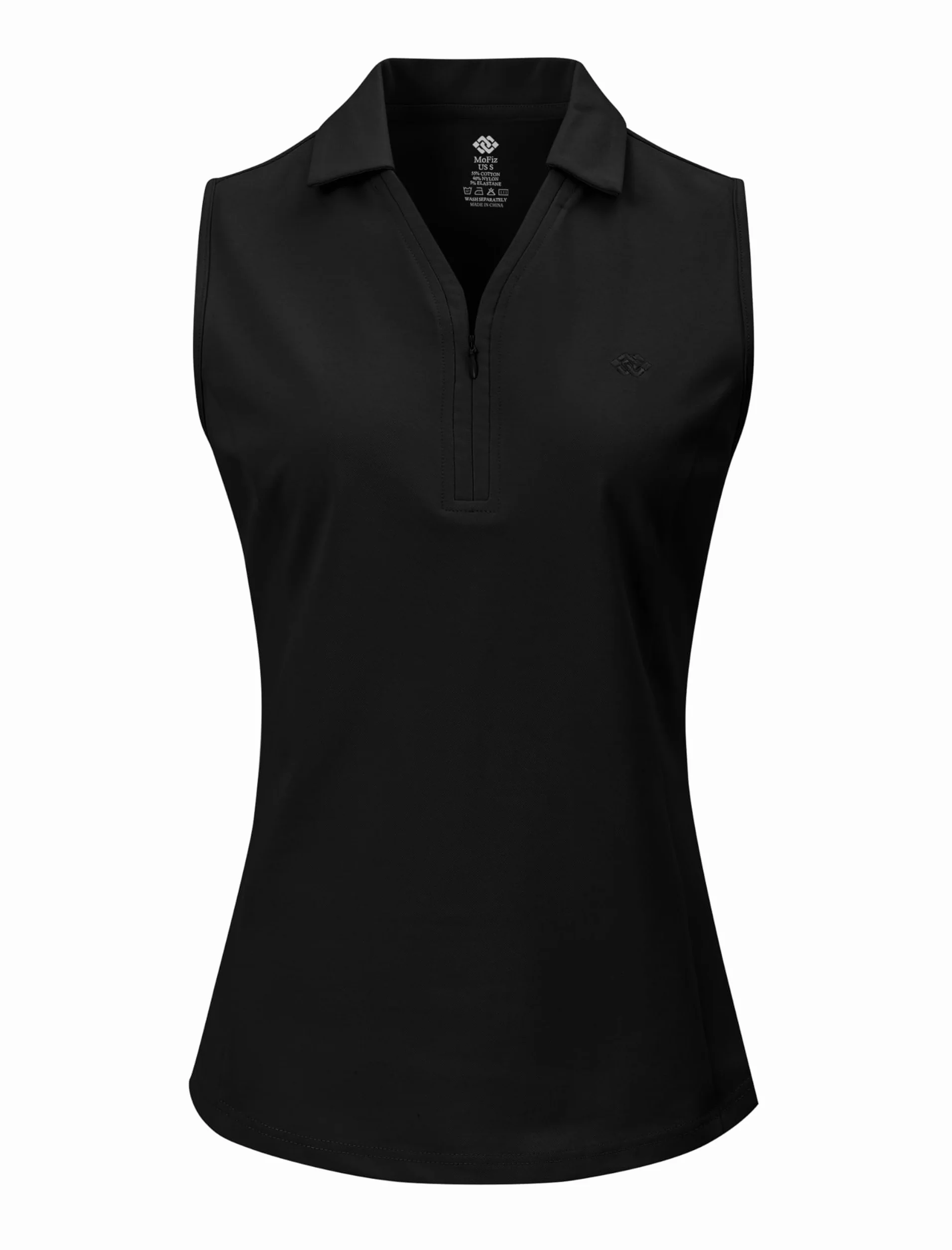 Mujer Polo sin Manga Deportes Tenis Golf Poloshirt con Botón Verano Correr Camiseta Trabajo Transpirable Yoga Tops