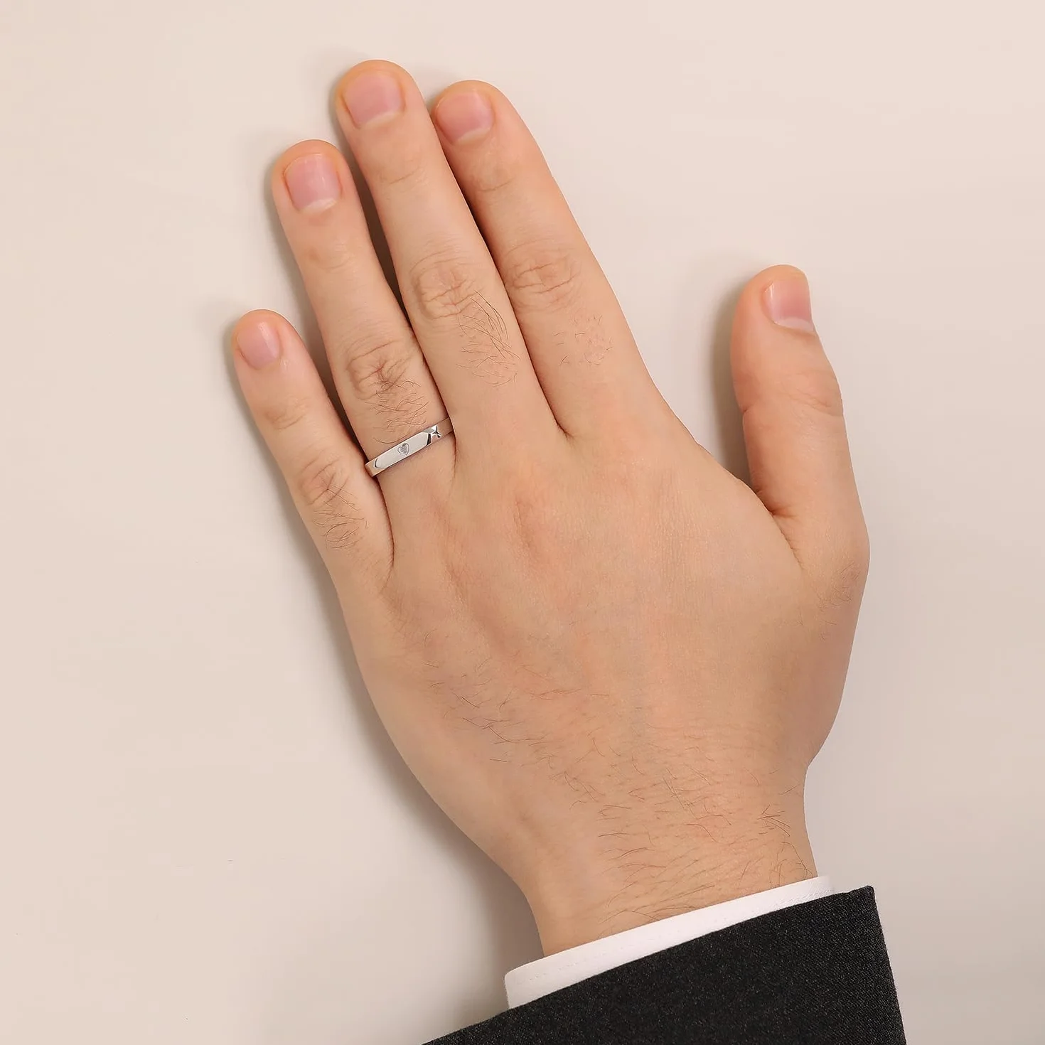 Meissa Anillos de Compromiso Boda Plata de Ley 925 para Pareja Novios Ajustables con Dos Corazones y San Valentín (Juego de Dos Anillos)