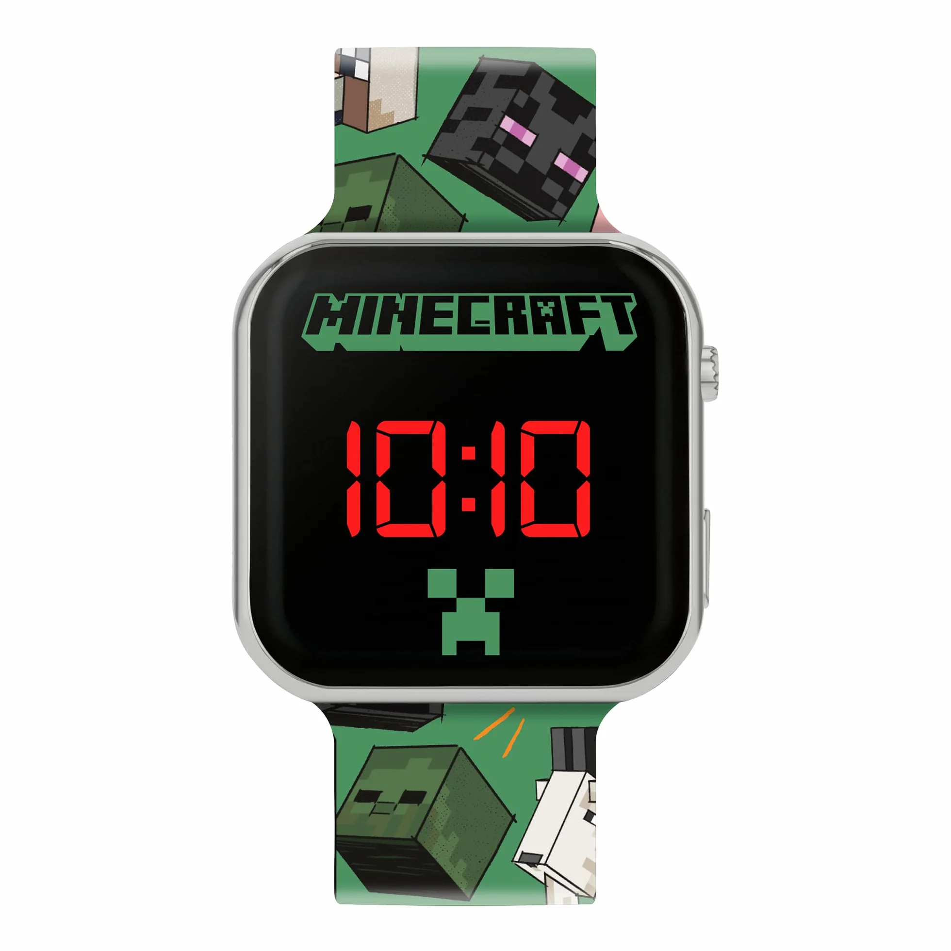 Minecraft Reloj LED con correa impresa verde MIN4230