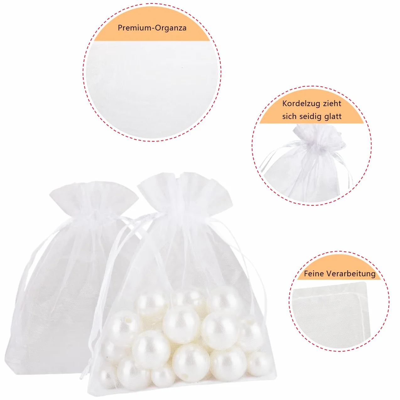 SXUUXB 100 Piezas Bolsas de Organza Blanca 30x40cm Bolsas Organza Bolsa de Joyería Bolsa de Almacenamiento Bolsa de Regalo con Cordón para Boda, Navidad, Fiesta y Celebración