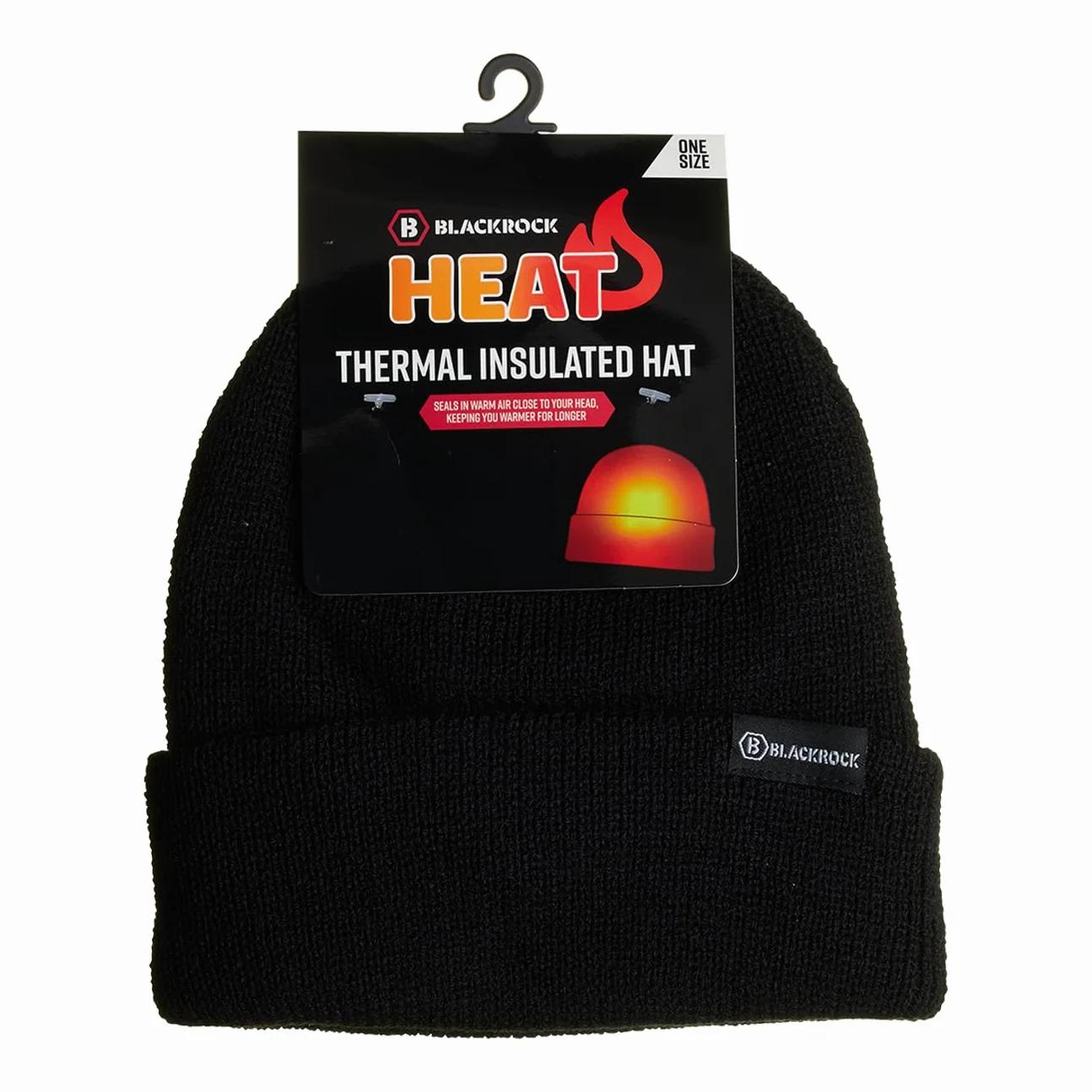 Blackrock Heat Thermal Beanie Hat for Mens, Womens, Winter Black Beanie, Warm, Heated Clothing, Wooly Hats for Hiking, Ski, Fleece, Unisex One Size