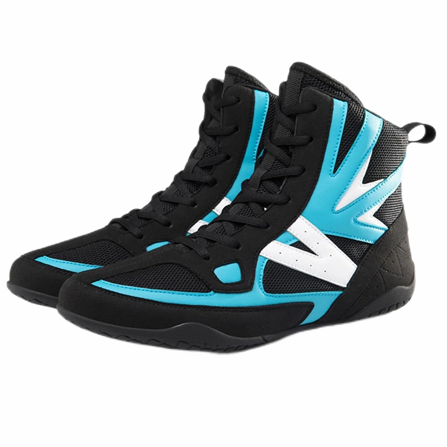 Zapatos de lucha de Pro High Support, zapatos de boxeo de entrenamiento de lucha unisex, zapatos de lucha libre de niños sin deslizamiento liviano, botas de boxeo para niños, niños ( Color : Black , S
