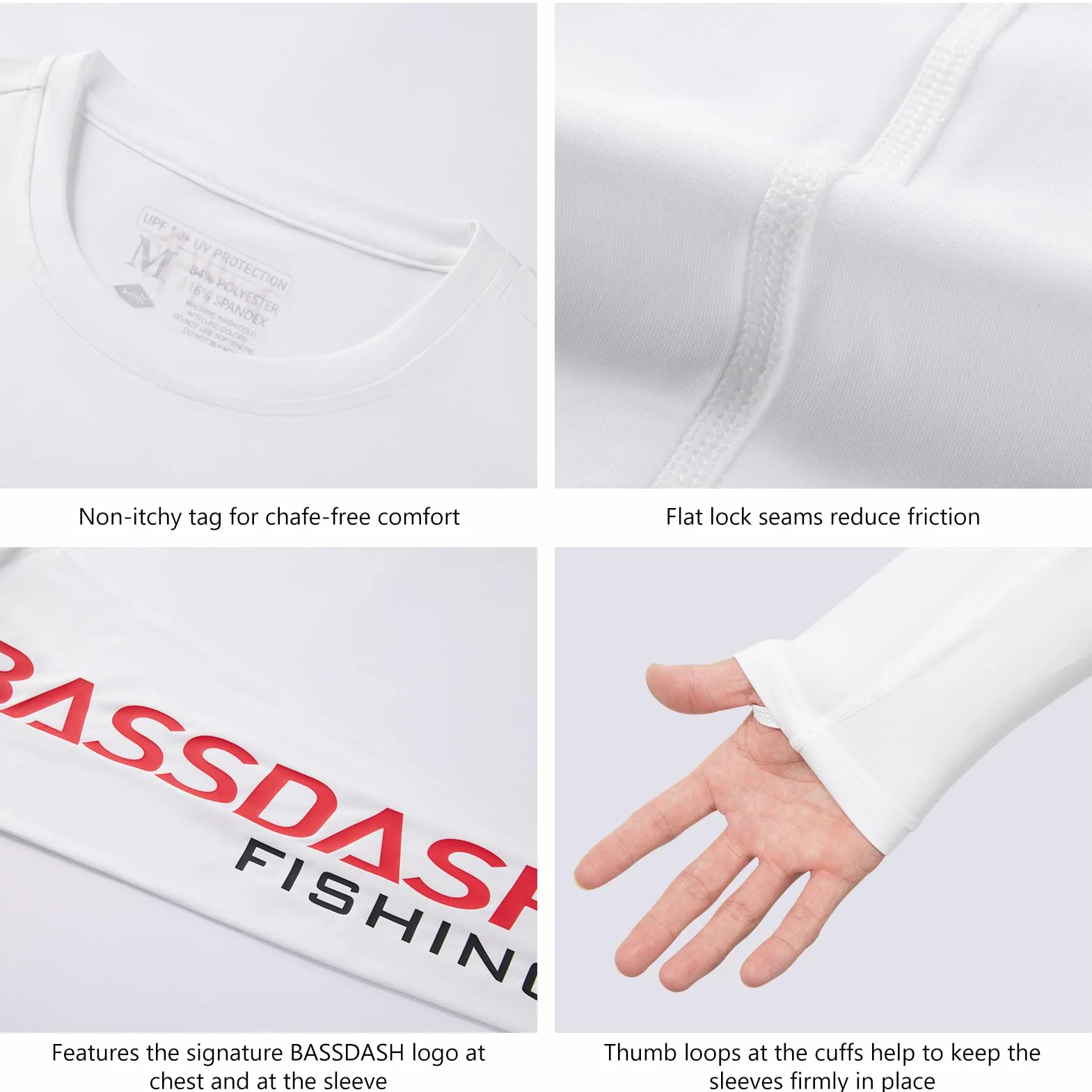Bassdash Camiseta de Manga Larga para Hombre Camisetas de Pesca para Hombre protección Solar UV UPF 50+ Secado Rápido