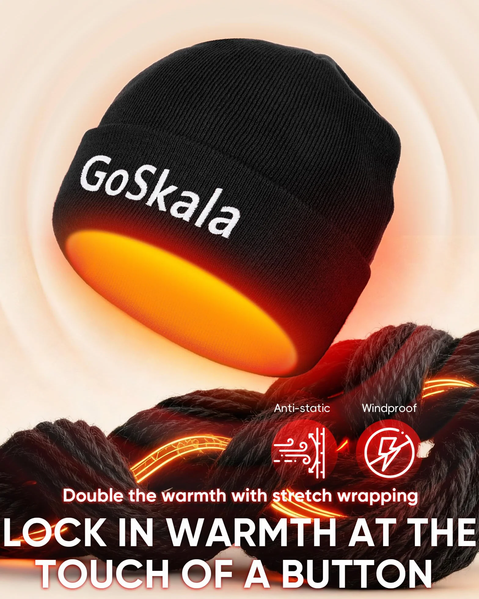 Gorro para hombre y mujer, gorro de invierno cálido, unisex, de punto, antiestático, elástico, talla única, para el frío