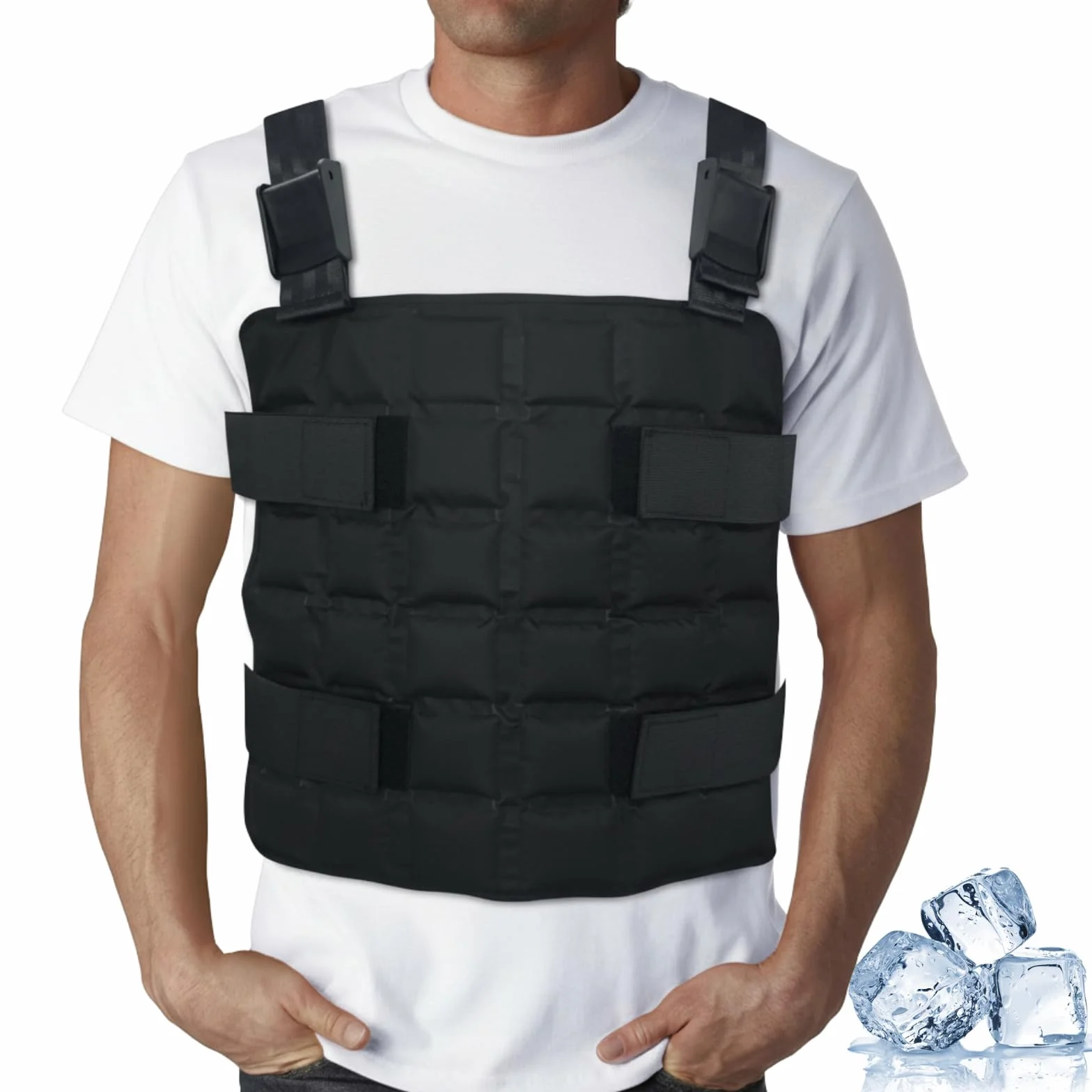 Chaleco refrigerante para adultos, hombres y mujeres en climas cálidos, chaleco con bolsa de hielo para ciclismo, pesca, cocina, jardinería, trabajo al aire libre
