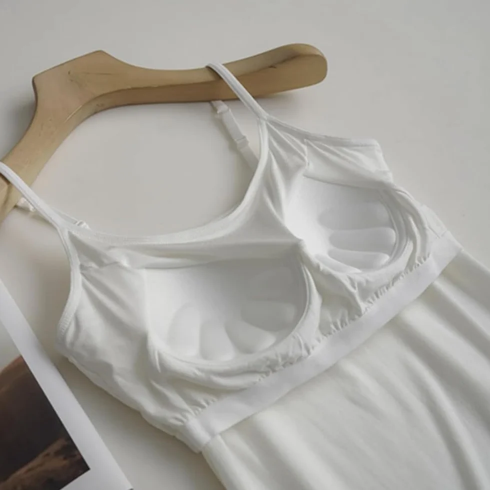 Camiseta de Tirantes para Mujer con Sujetador Incorporado y Tirantes Finos Ajustables, Camisetas Deportivas sin Mangas, Ropa Interior básica