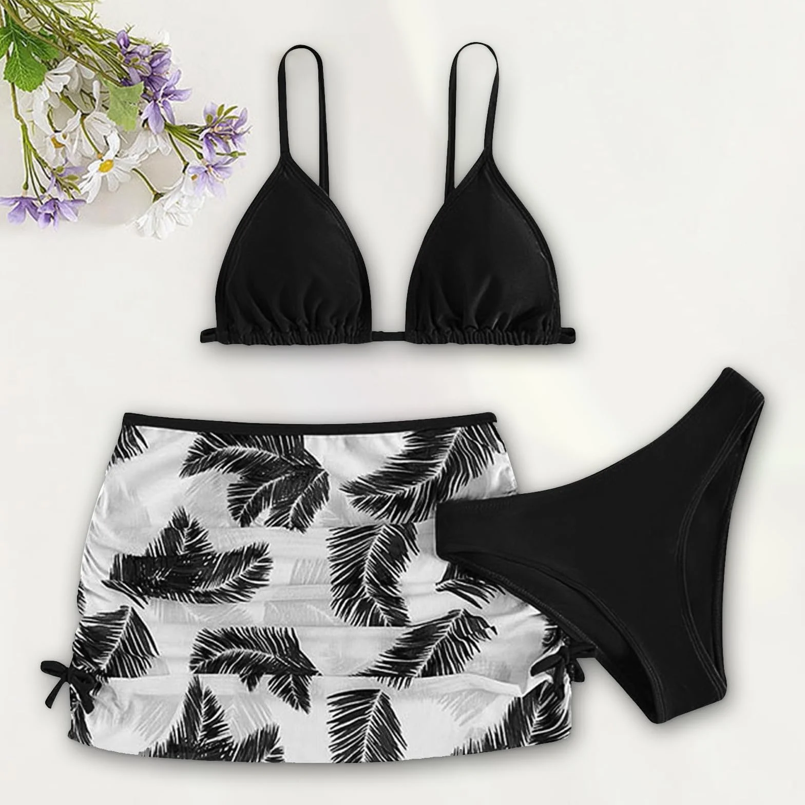 Generisch Traje de baño de dos piezas para niñas con manta de malla Rashguard, traje de baño para adolescentes