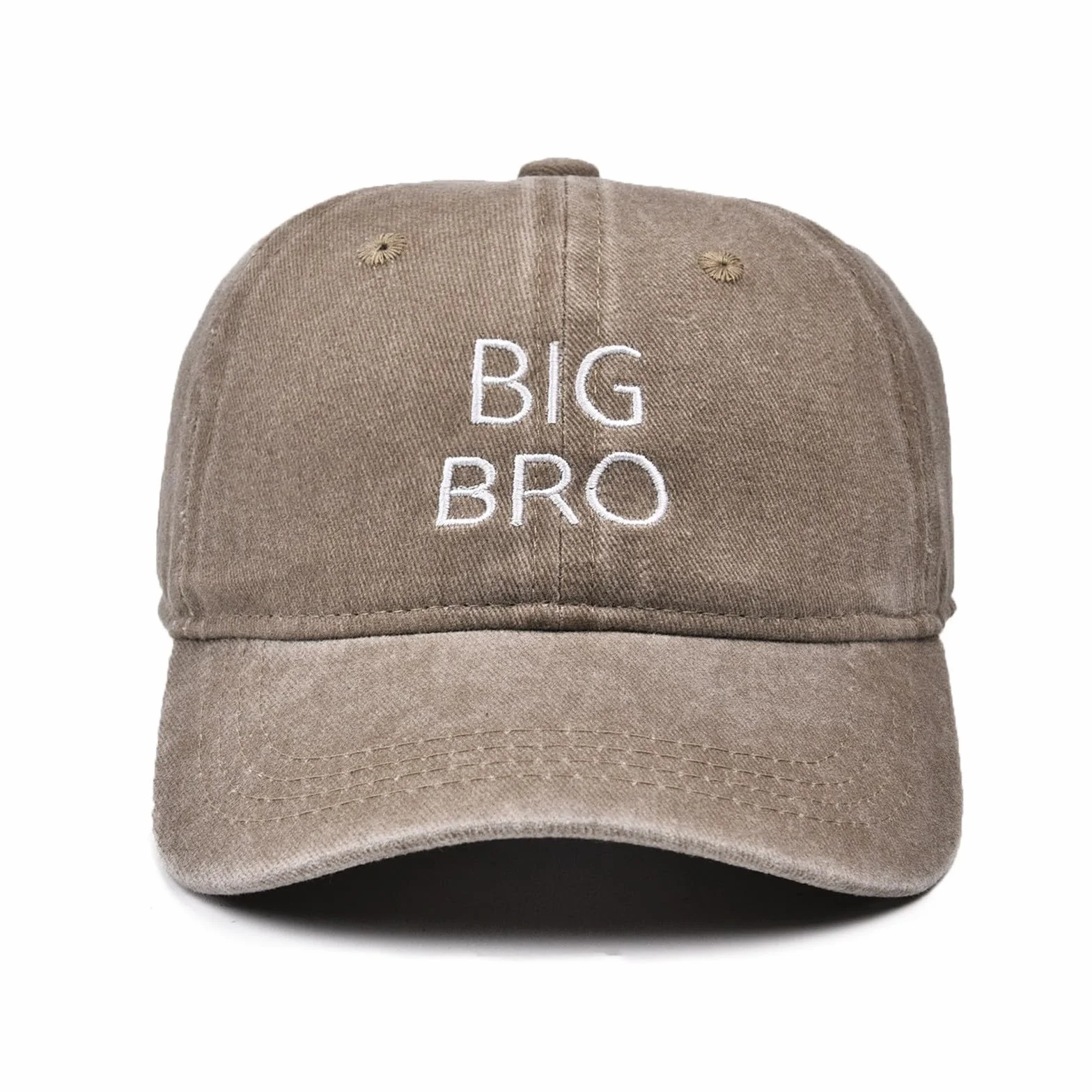 Gorra de béisbol para niños con bordado, gorro lavado oscuro con texto Big Bro, gorra ligera y transpirable para niños y niñas