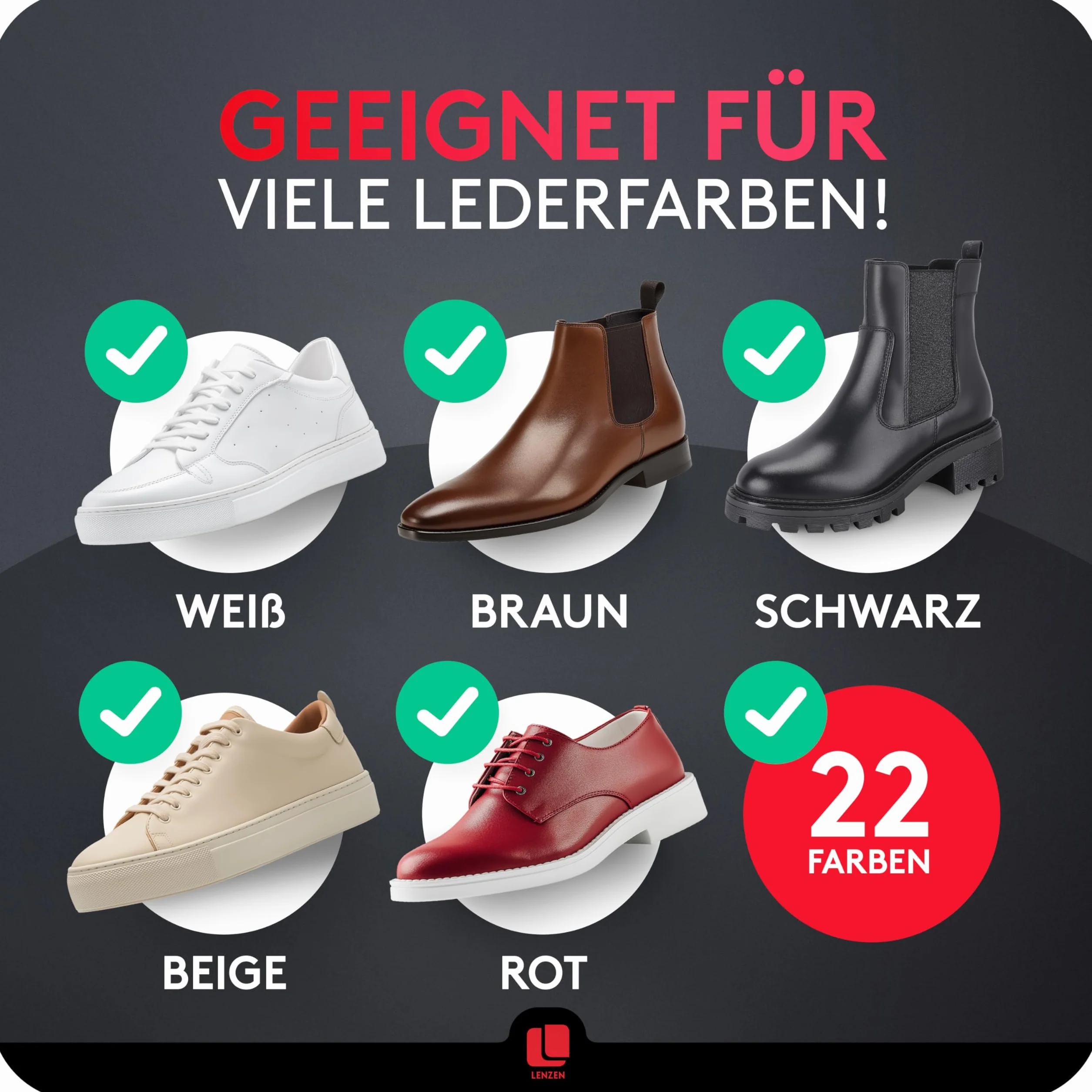 Premium Betun Zapatos para cuero liso y granulado I betun con brillo y renovación del color I tinte para zapatos ante I tinte para zapatos de piel I crema zapatos en diferentes colores