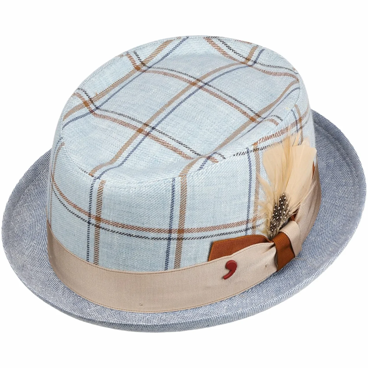 Classic Fusion Sombrero de pastel de cerdo D'Este para mujer/hombre, fabricado en Italia, sombrero de verano de lino con forro primavera-verano primavera