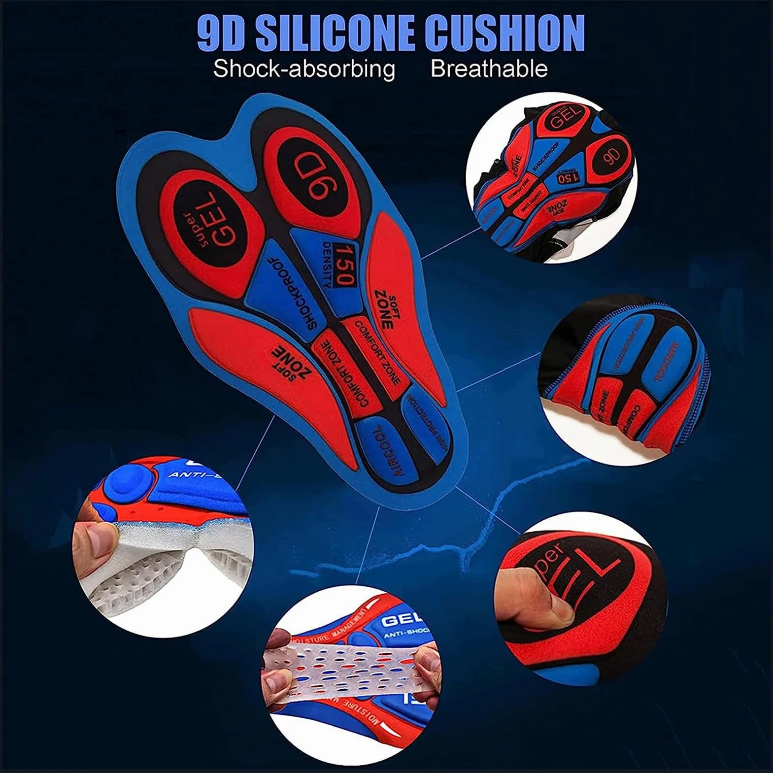 Hombre,Manga Larga Transpirable + Culottes Bici 9D Gel Equipos Conjunto Ciclismo Manténgase abrigado en Invierno,Traje de Ropa de Bicicleta de Montaña MTB Ciclista..