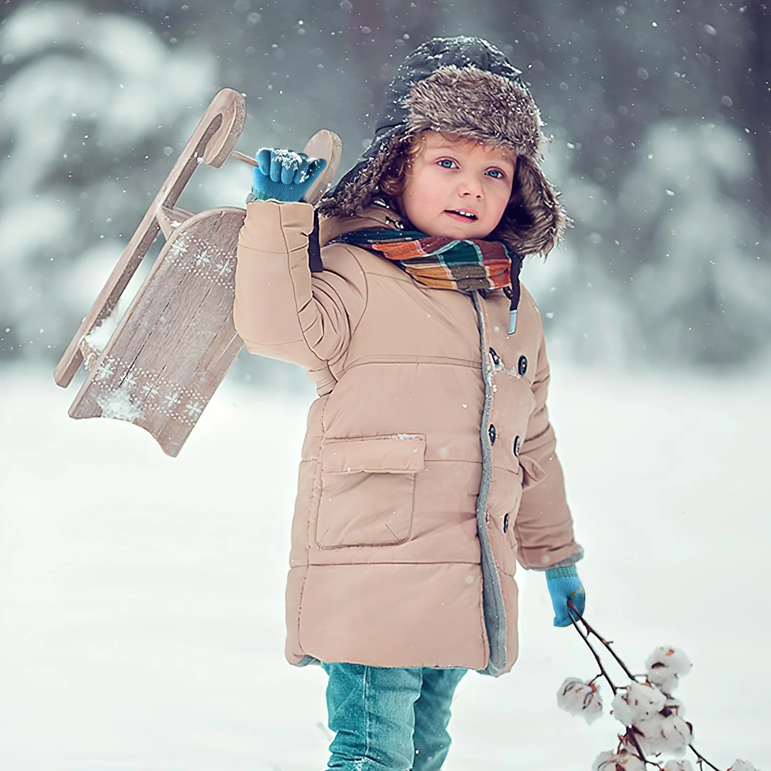 QKURT 6 Pares de Guantes de Punto para Niños Pequeños, Guantes de Invierno a Prueba de frío, Guantes Elásticos de Dedo Completo Unisex con Patrón de Excavadora para Niños de 2 a 4 Años