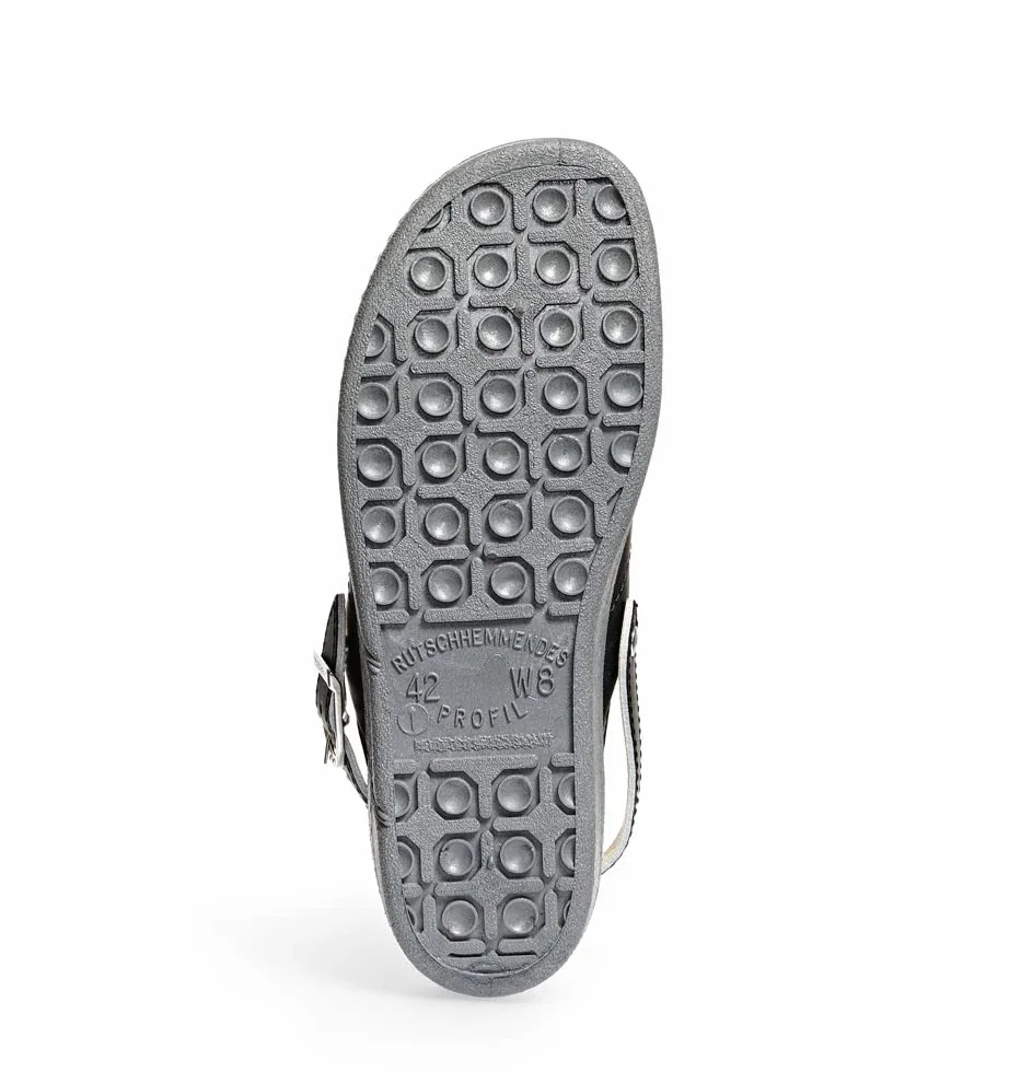 ABEBA 7031 OB Zueco profesional, suela antideslizante, negro, talla 44