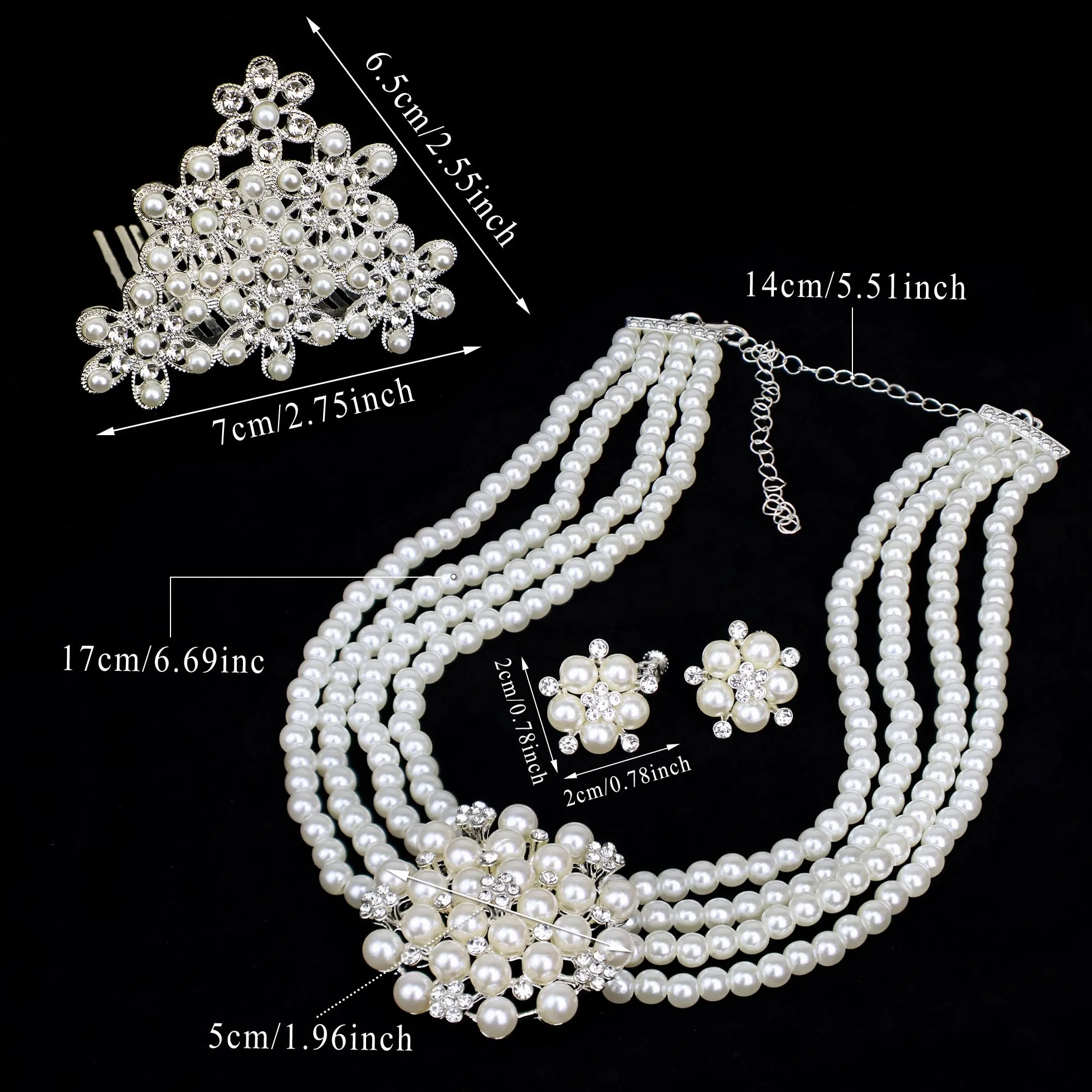 Horolam 6 accesorios de los años 20, accesorios retro de los años 20 para mujer, collar de perlas, aretes, soporte para cigarrillos, guantes, gafas de sol