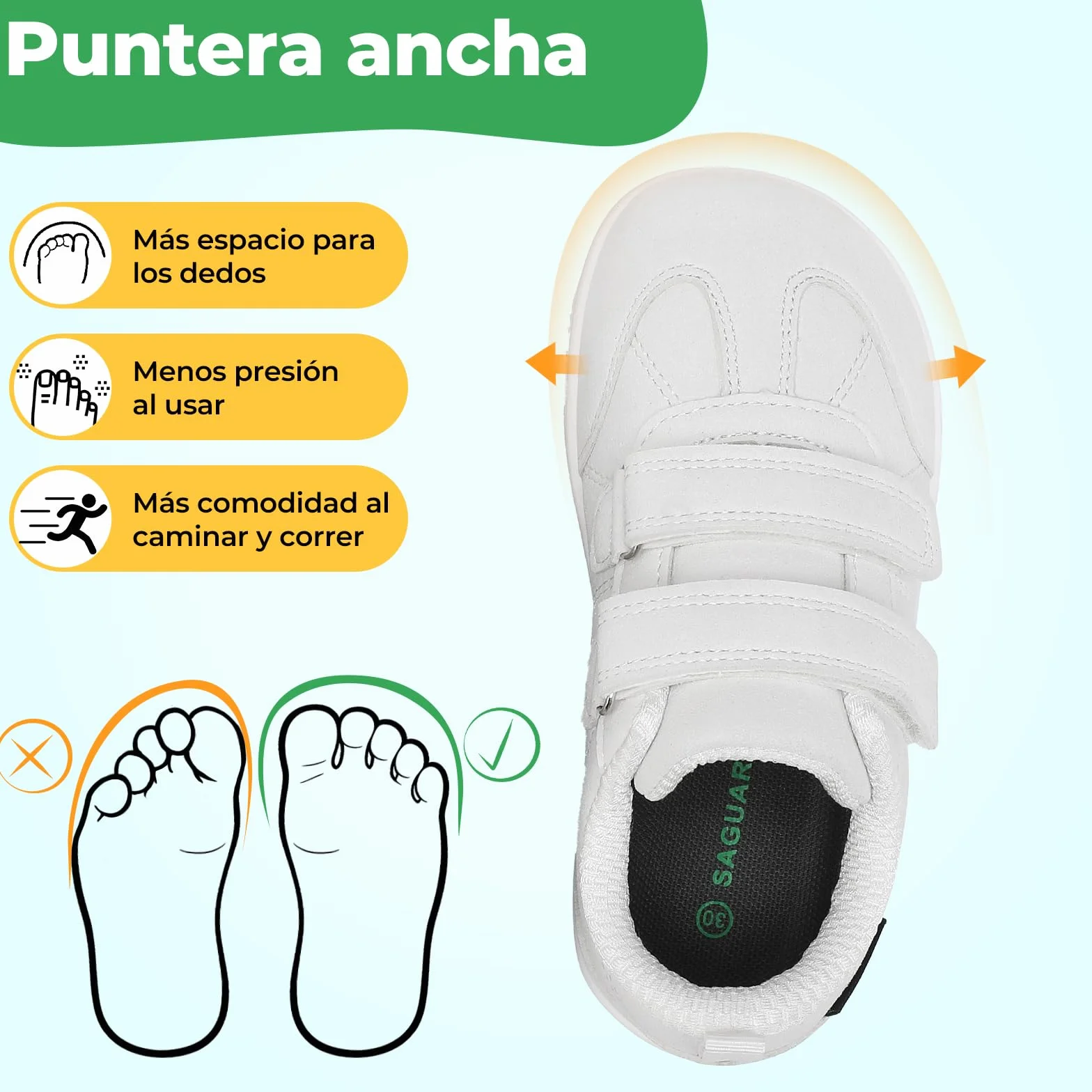 Saguaro Zapatillas Barefoot Casuales para niños con Cierre de Gancho y Bucle, para el día a día y el Colegio, Gr.25-35