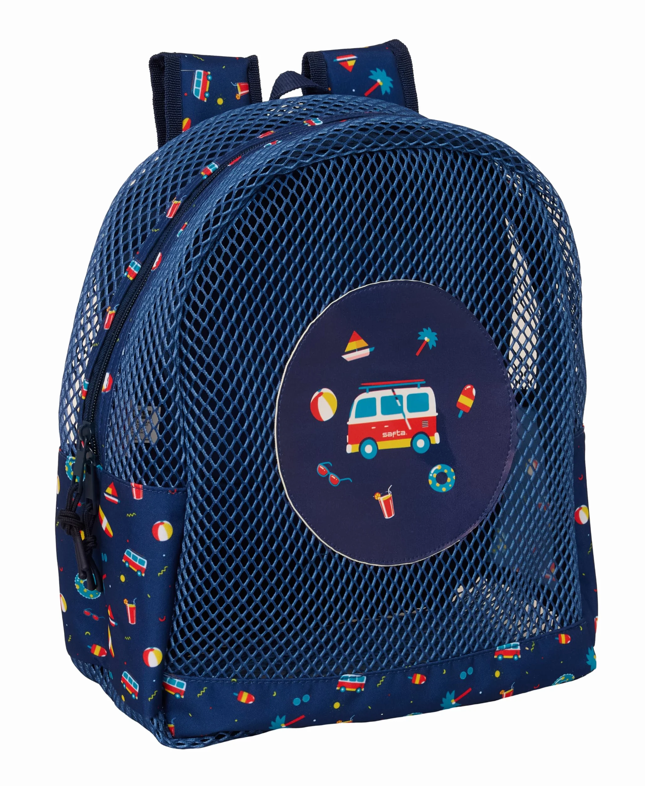 SAFTA SURF - Mochila Infantil de Playa, Anti Arena, con Asas, Fácil Limpieza, Ideal para Niños de Diferentes Edades, Cómoda y Versátil, 32x12x38 cm