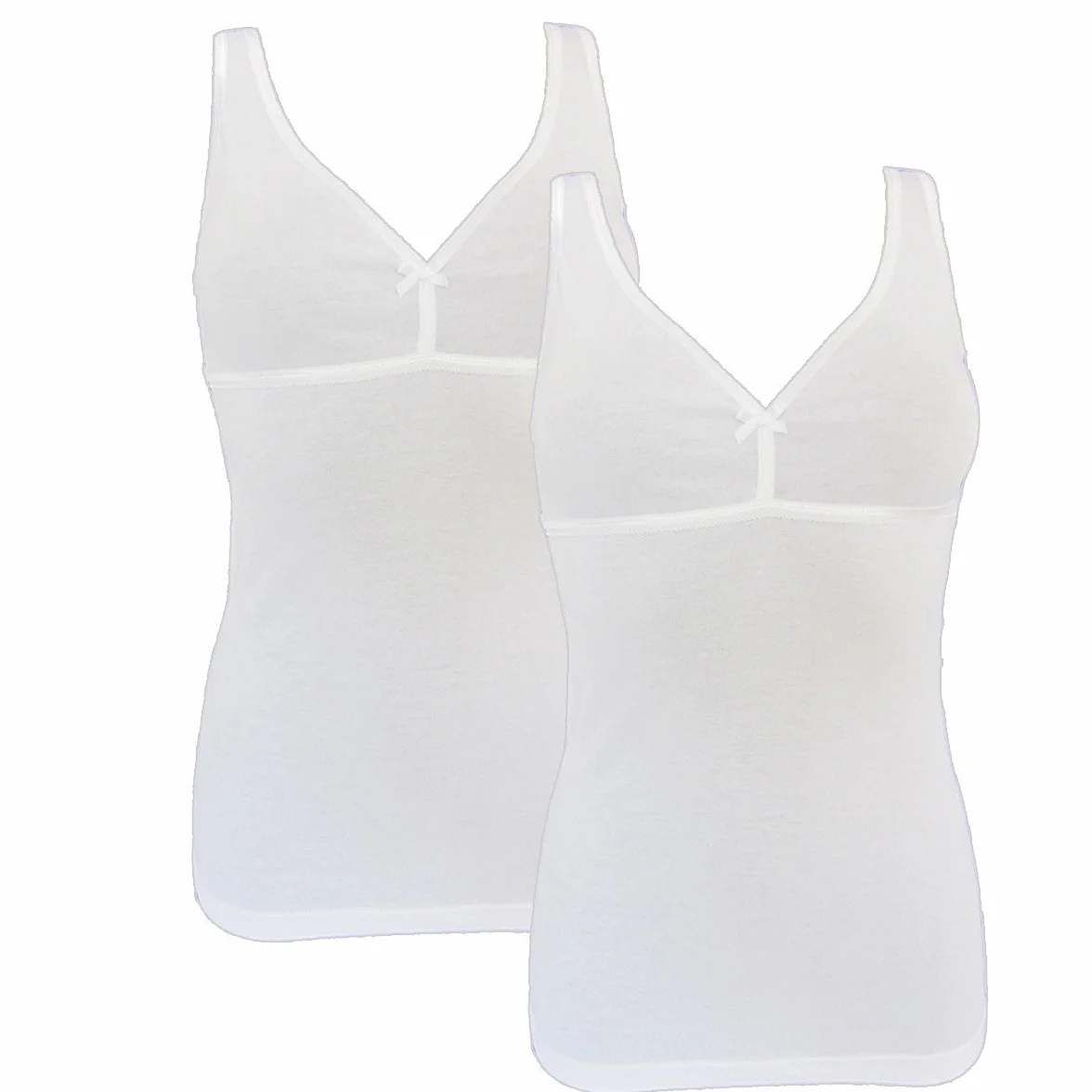 HERMKO 17580 Kit de 2 Camiseta de Mujer con Sujetador y Bustier Integrado