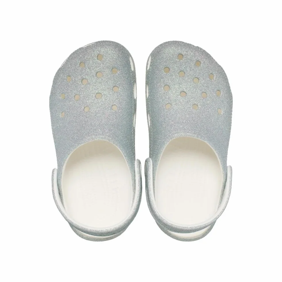 Crocs Classic Iridescent Glitter Cgk, Zuecos Unisex niños, Blanco, 32/33 EU