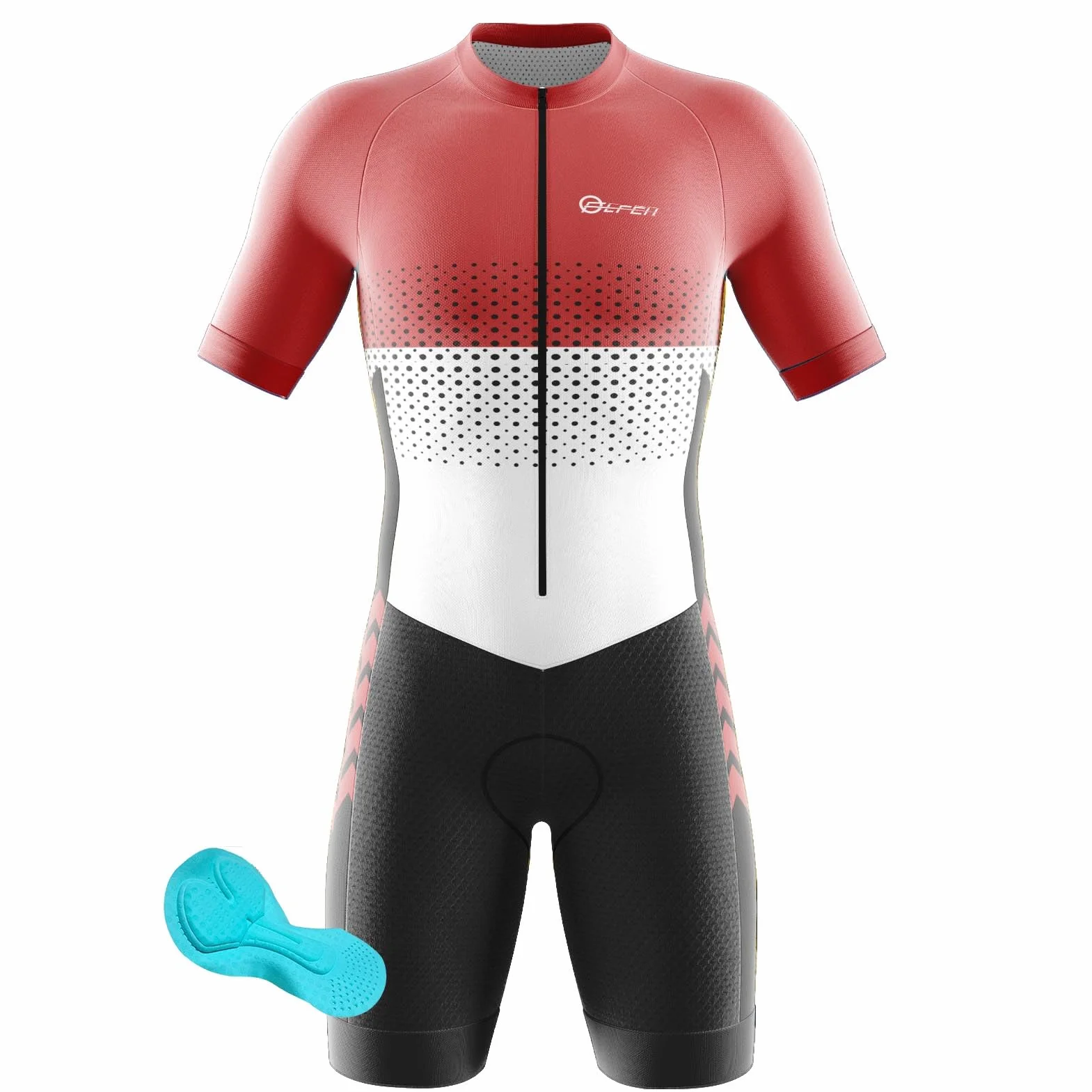 Men's Cycling Skinsuit - Trisuit Triathlon One Piece Padded Short Sleeve Suit Duathlon Running Swimming Cycling Skin Suit