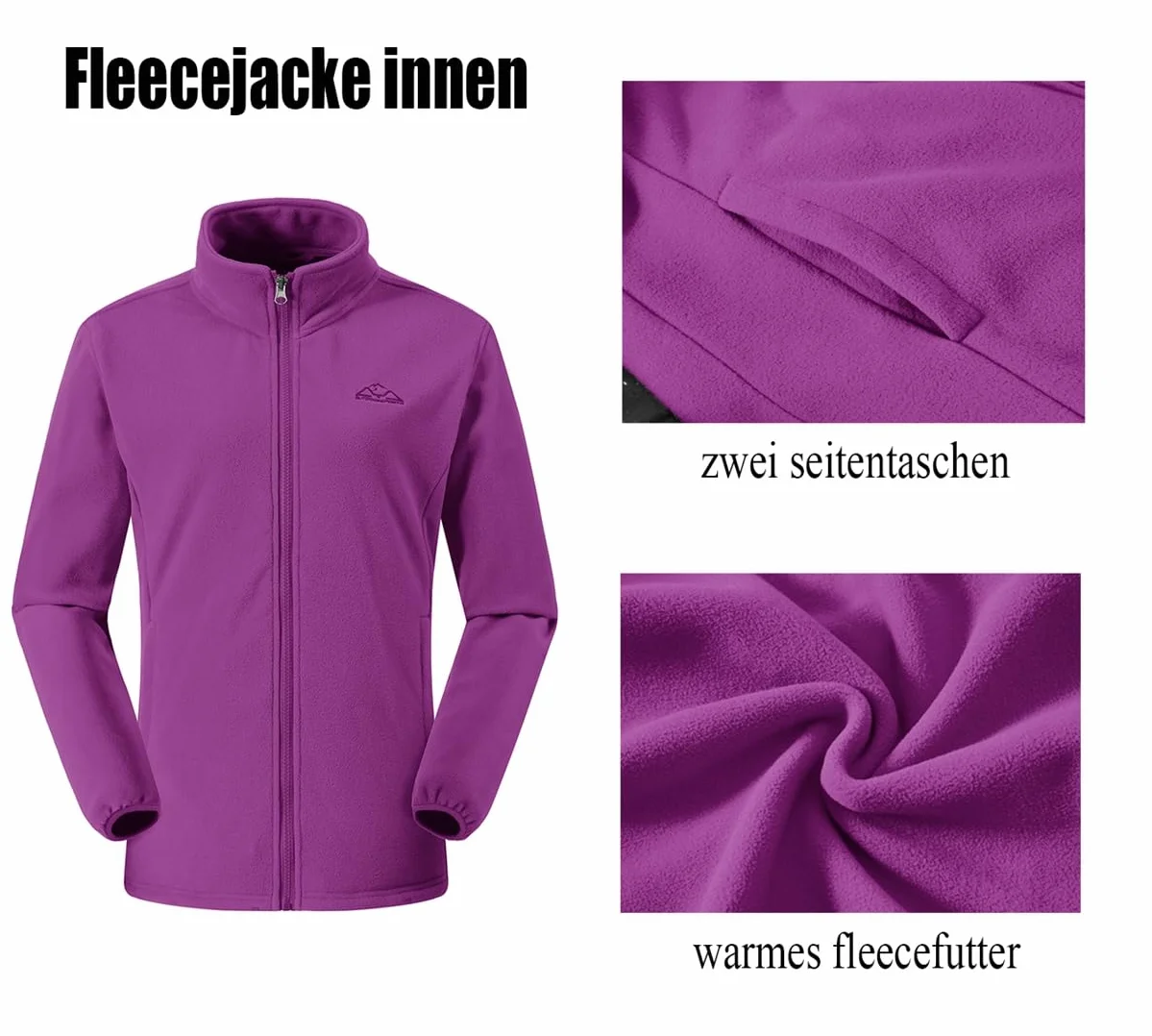 YSENTO Chaqueta de esquí 3 en 1 para mujer, chaqueta de forro polar, impermeable, resistente al viento, cálida y funcional, para exteriores, con capucha desmontable