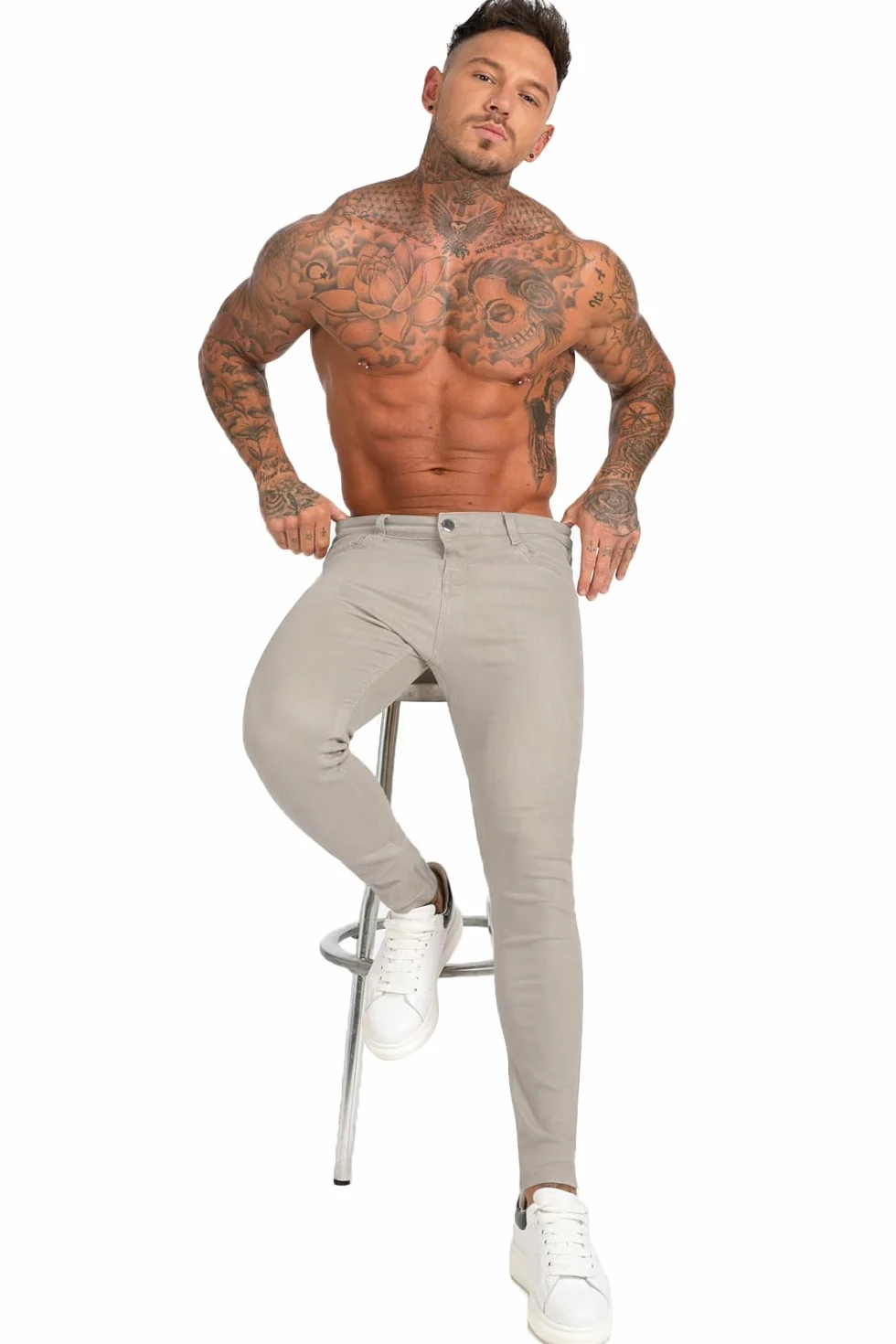 GINGTTO Hombre Pantalón Vaqueros Skinny Fit Super Elasticos Denim Jeans Slim Stretch Pantalones