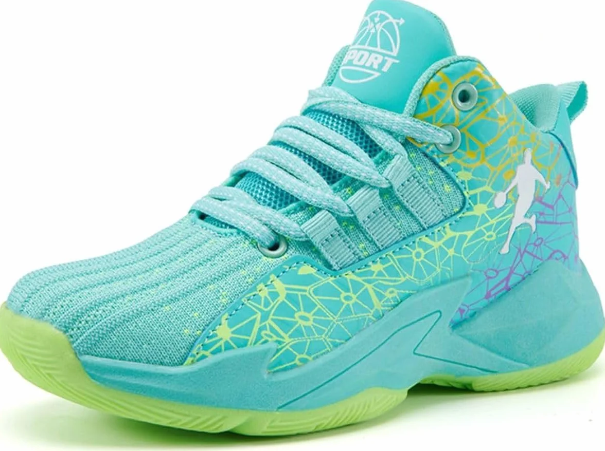 Zapatillas de Baloncesto para Niños Moda Calzado de Baloncesto para Niño Aire Libre Deportivas Fitness Antideslizantes para Correr Zapatos de Running (BBA-R16, 34EU)