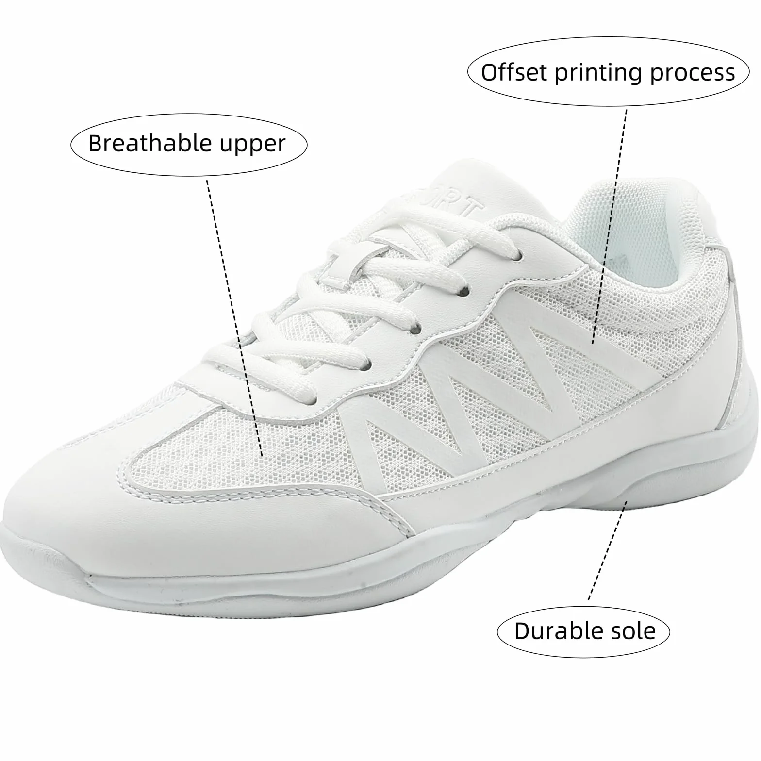 Zapatos Cheer Niñas Zapatillas Cheerleader Porrista Zapatos de Animadora Calzado de Danza para Mujer Competición Sneakers Entrenamiento Aeróbic Shoes