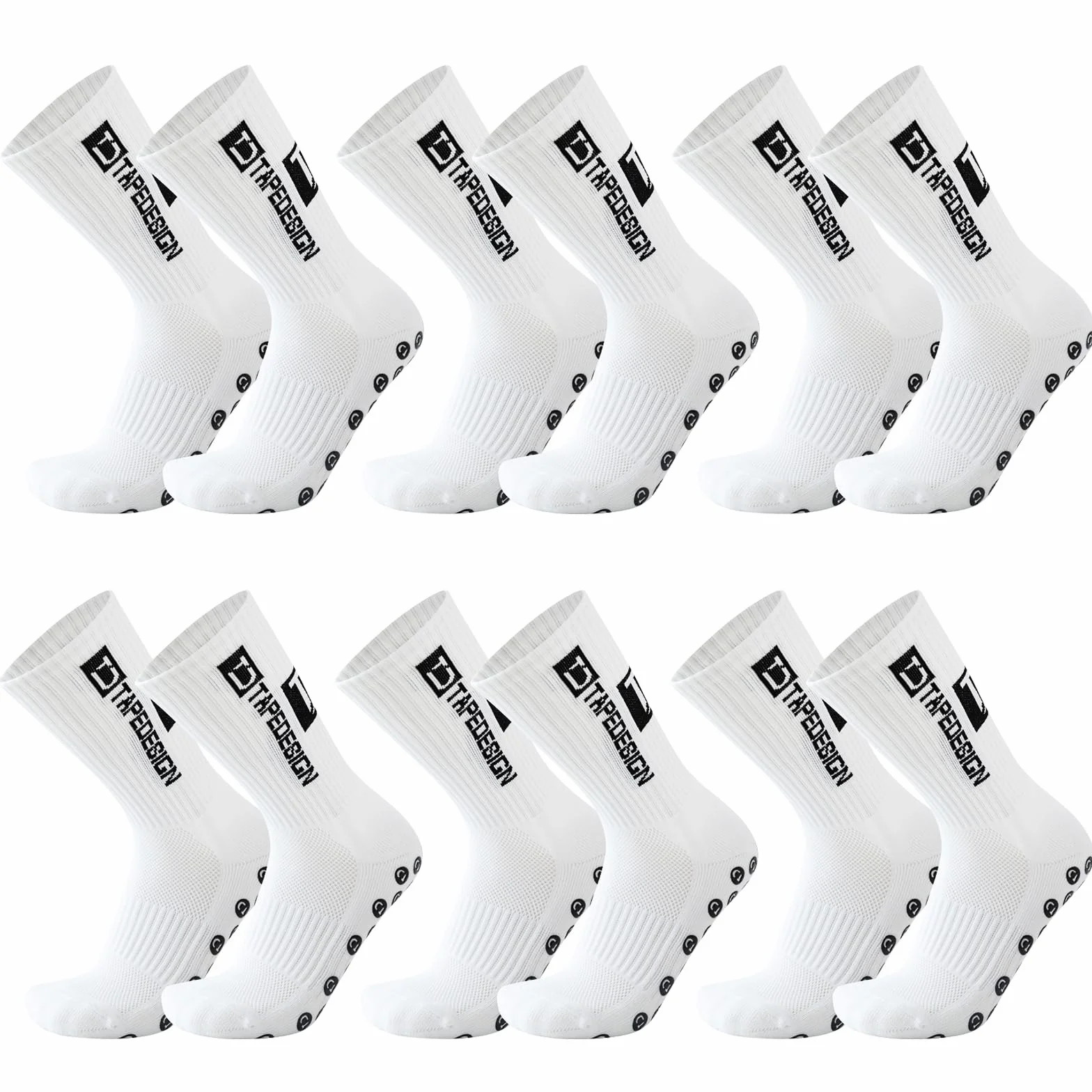 6 Pares Calcetines de Fútbol, Calcetines Antideslizantes Futbol 39-46, Medias Futbol Hombre, Absorben el Sudor y Transpirables, para Hombre y Mujer