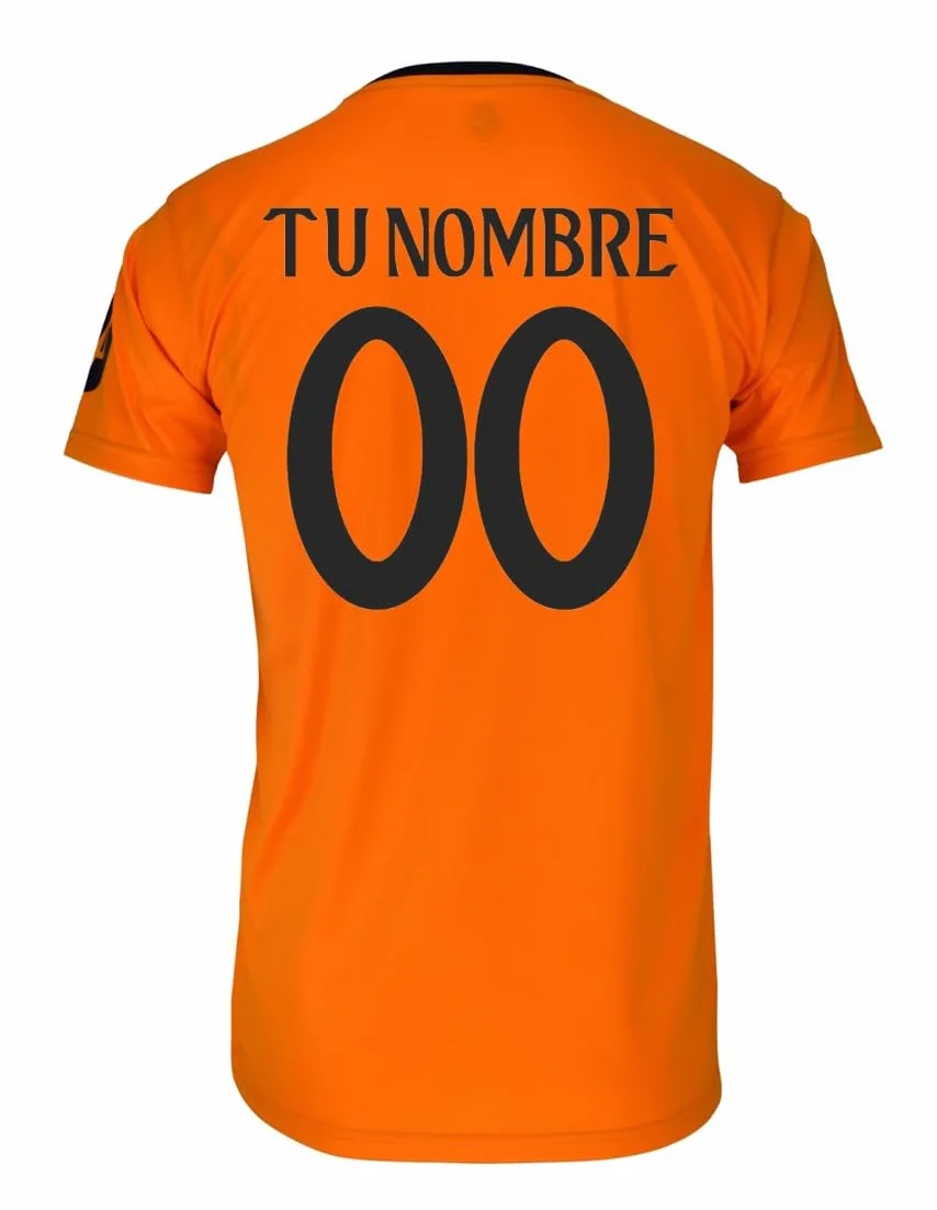 Real Madrid Conjunto Camiseta y Pantalón Personalizado de la Segunda Equipación Temporada 2024-2025 - Réplica Oficial Autorizada con Licencia - Niño
