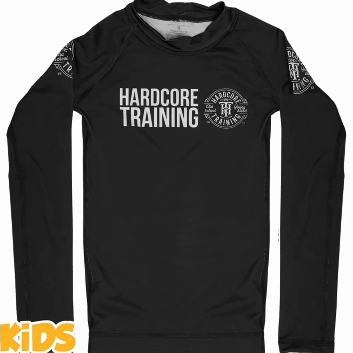 Hardcore Training Kids Rash Guard Camiseta de Compresión para Niños Unisex Manga Larga Artes Marciales BJJ Fitness Boxeo Ropa Deportiva