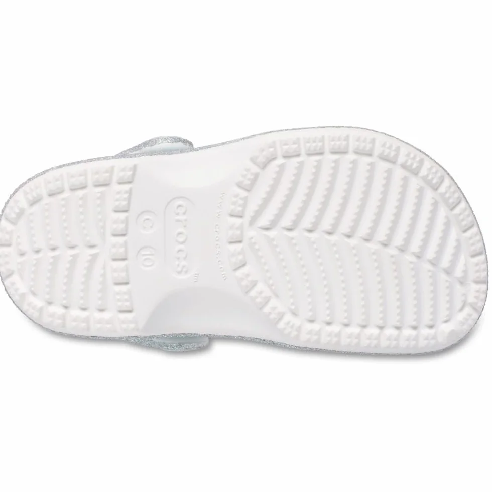 Crocs Classic Iridescent Glitter Cgk, Zuecos Unisex niños, Blanco, 32/33 EU