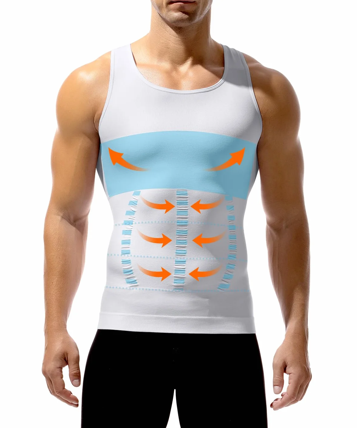 Arjen Kroos Camiseta de Compresión para Hombre Body Shaper Faja Chaleco Reductora Sin Mangas para Running Deportiva Gym