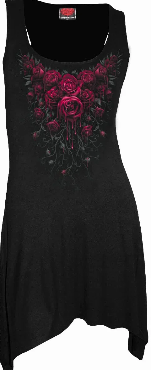 Spiral Blood Rose Mujer Top Negro Regular