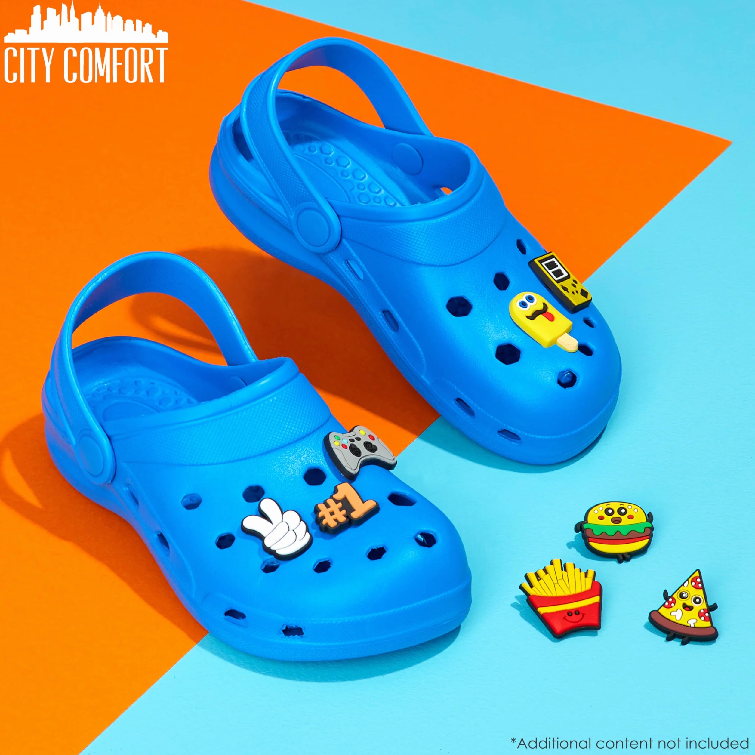 CityComfort Zuecos con Charms Removibles para Niño, Zuecos Playa y Piscina