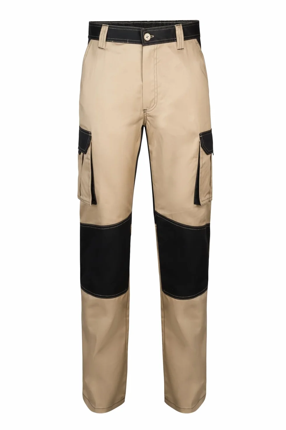 Velilla 103020B pantalón bicolor multibolsillos beige arena negro talla 44