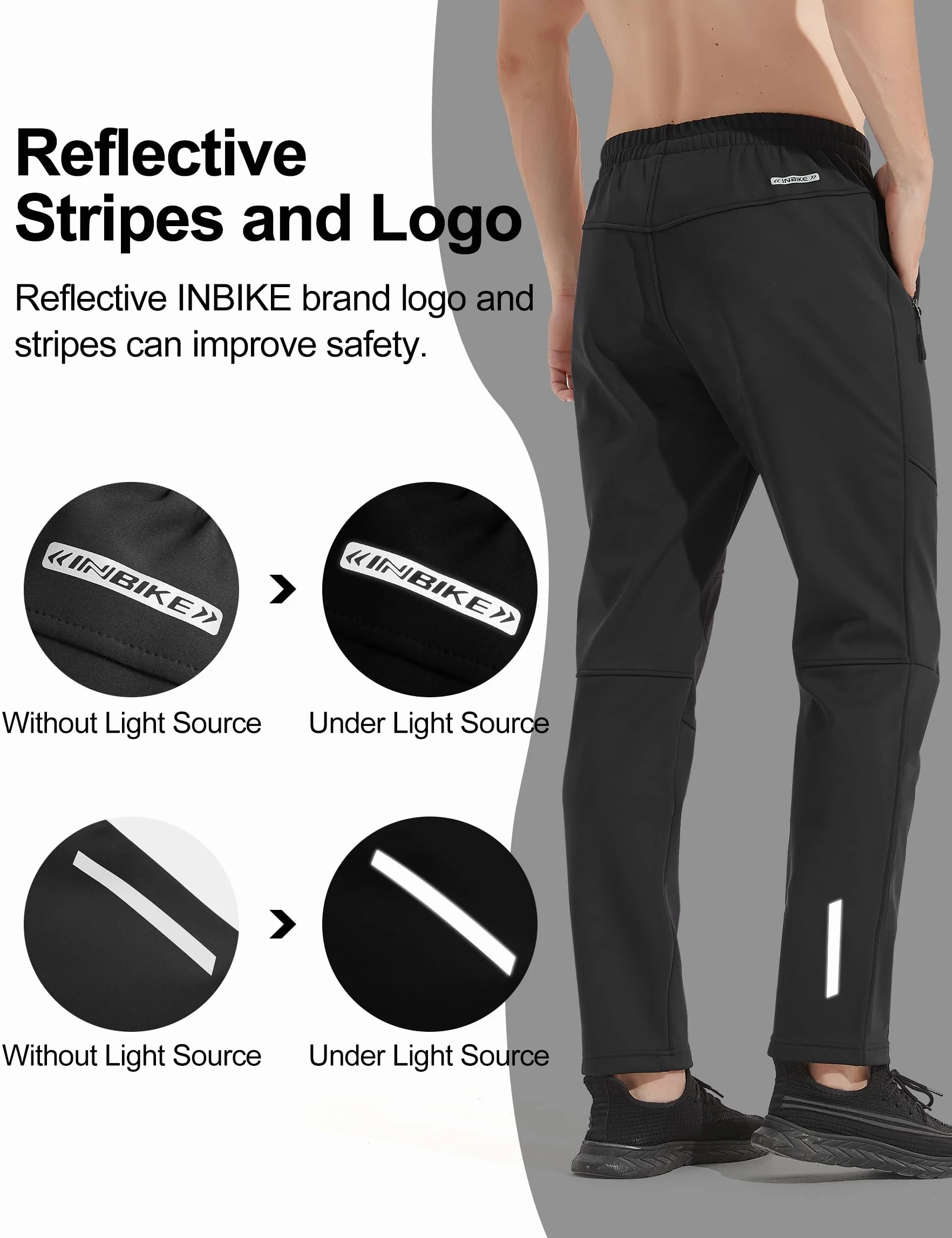 INBIKE Pantalones Deporte Largo Termico Hombre para Invierno, Pantalon Transpirable Cortaviento Impermeable para Running Ciclismo Trekking Senderismo Y Otros Deportes Al Aire Libre(8635)