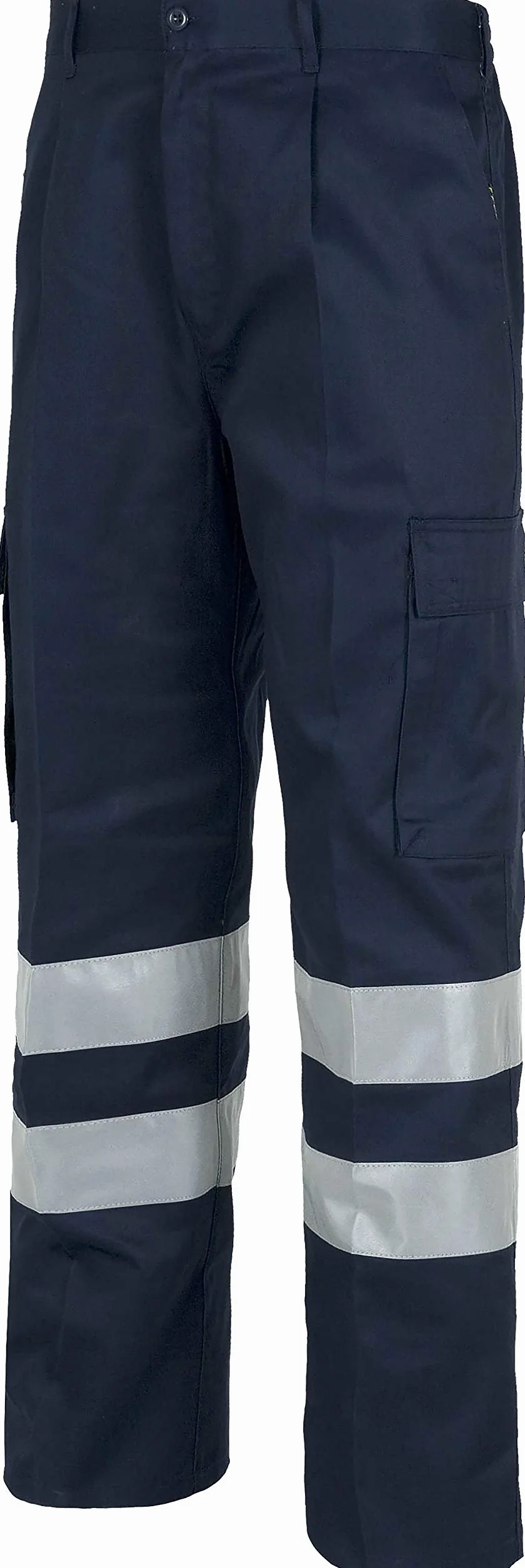 WORKTEAM Pantalón de Trabajo con Cintas Reflectantes EN 17353 Tipo B2, Múltiples Bolsillos, Cintura Elástica, Unisex
