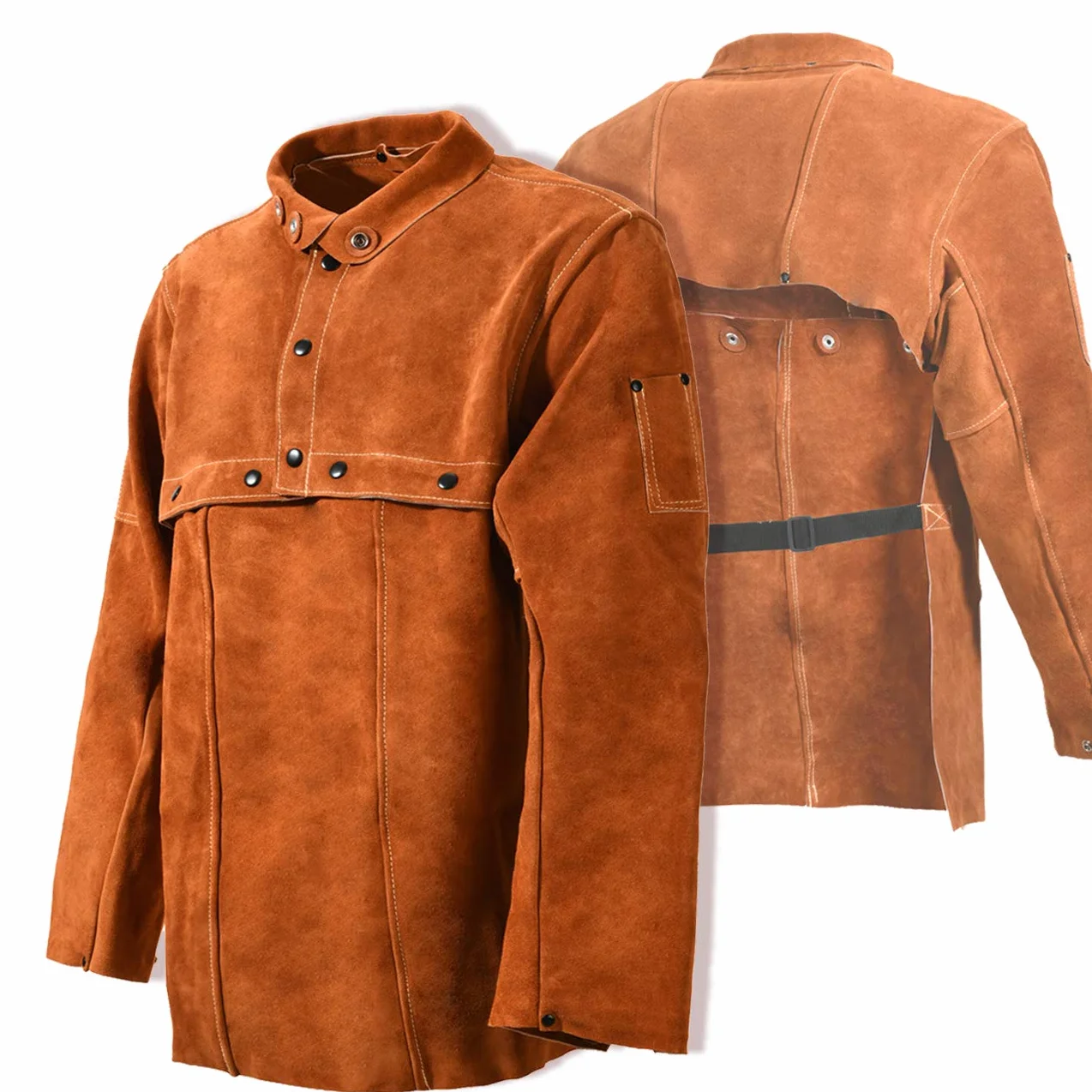 LeaSeek Chaqueta de Piel para Soldar con Manga