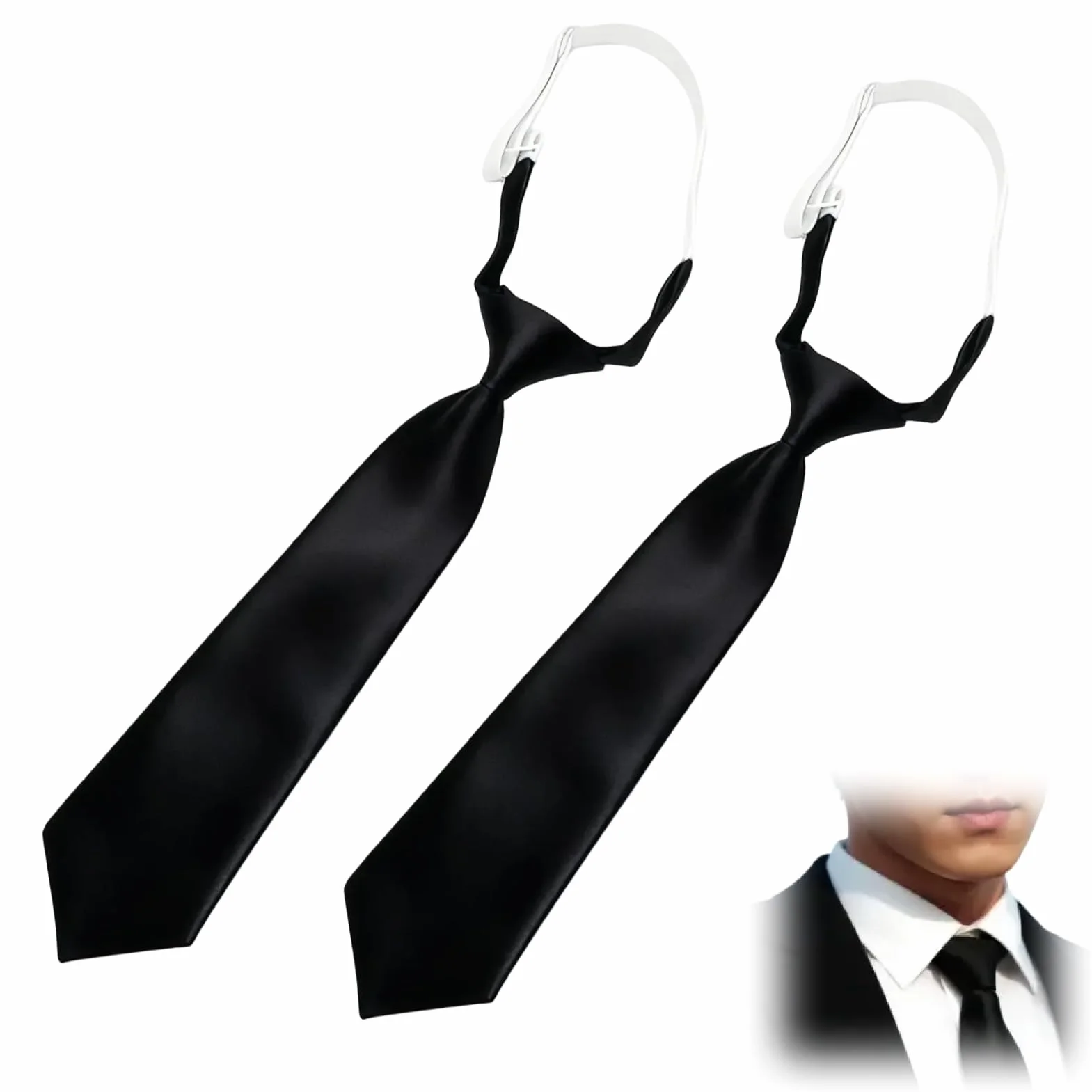 Corbatas para Mujer, 2 Piezas Corbata Ajustable para Niña Corbata Larga, Ideal para Cosplay, Escuela, Bodas, Fiestas y Más