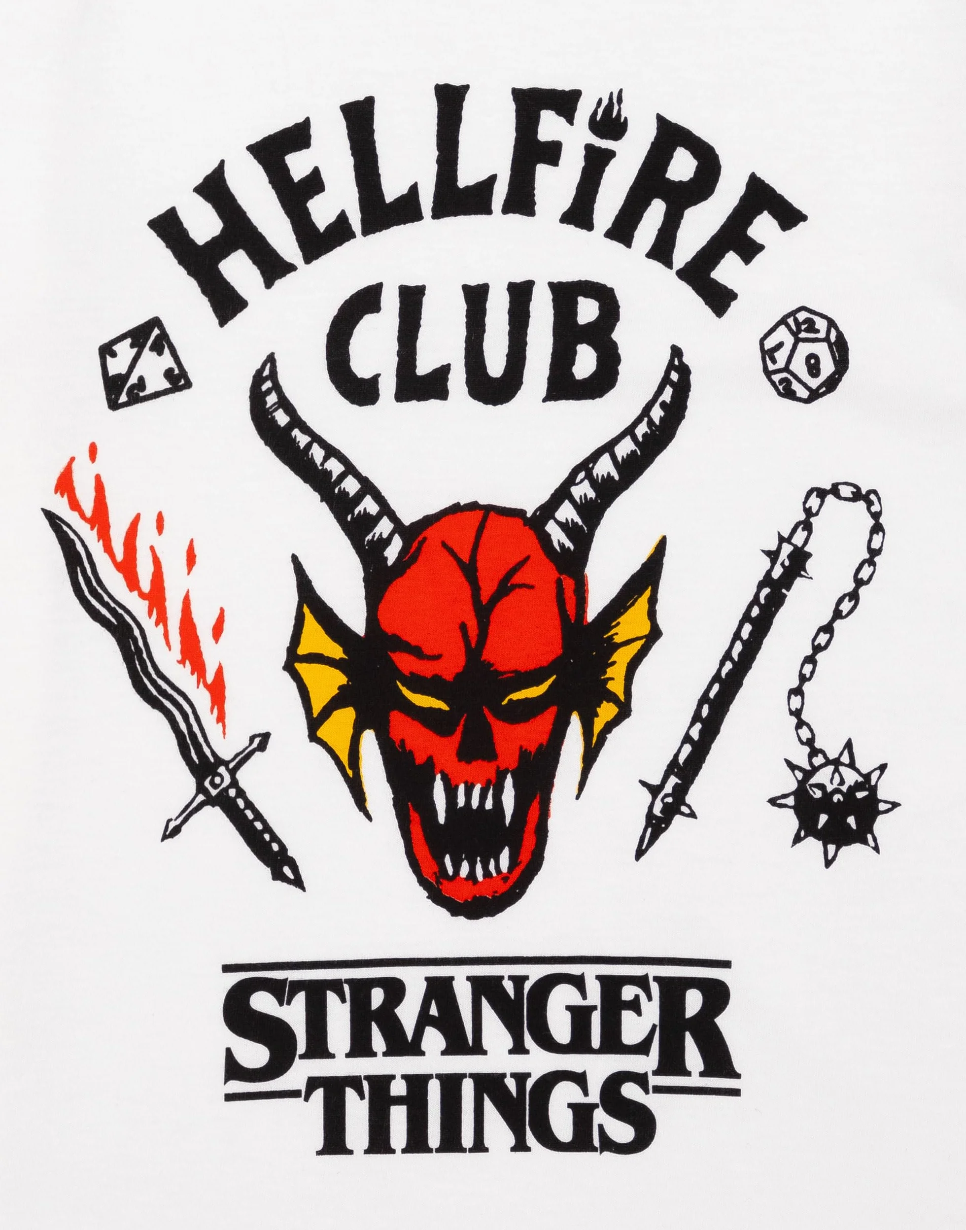 Stranger Things Hellfire Club Camiseta para niños | Chicos Chicas Hawkins Society Eddie White Outfit | Mercancía de la Temporada 4