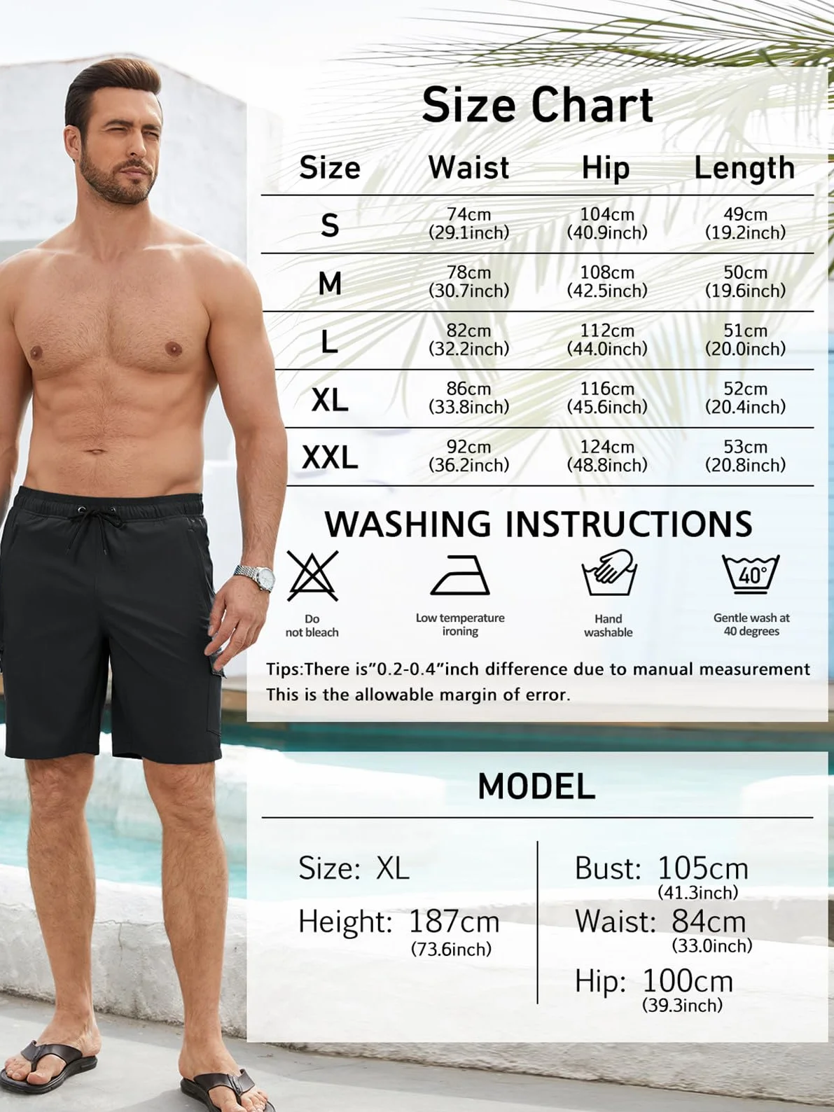 Bañador Hombre Bermuda Corto 2 en 1 Forro de Malla Natación Bañador Antirozaduras Hombre Secado Rápido Bolsillo con Cremallera Playa Impermeable Surf Traje de Bañadores Hombre con Cordón