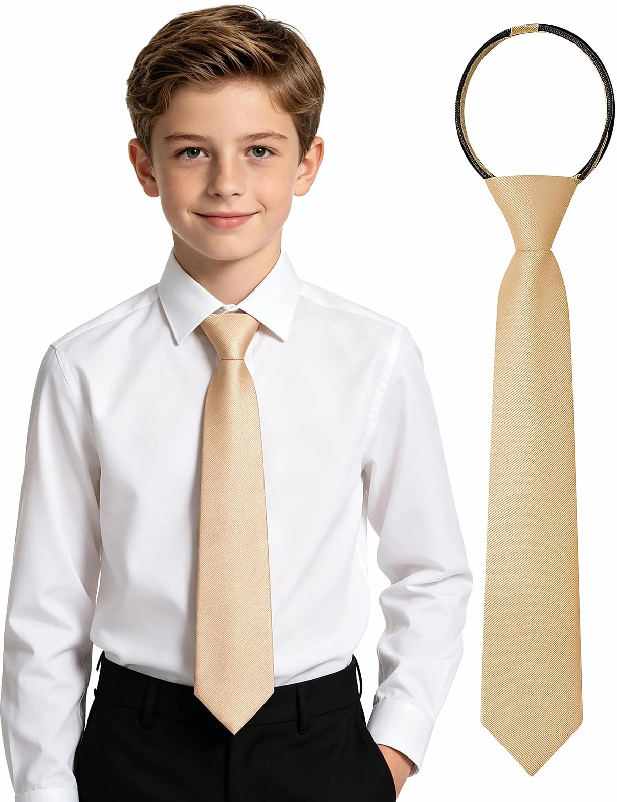 mintgreen Corbata para niños Ajustable para el Cuello, Graduación de Boda Mostrar, 5-15 años