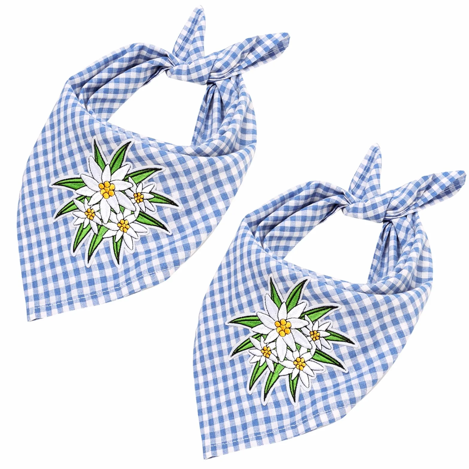 2 piezas Oktoberfest Trachtentuch Fiesta de la cerveza bufanda azul blanco Baviera damas bufanda tradicional Accesorios Oktoberfest para fiesta de la cerveza Bufanda bandana