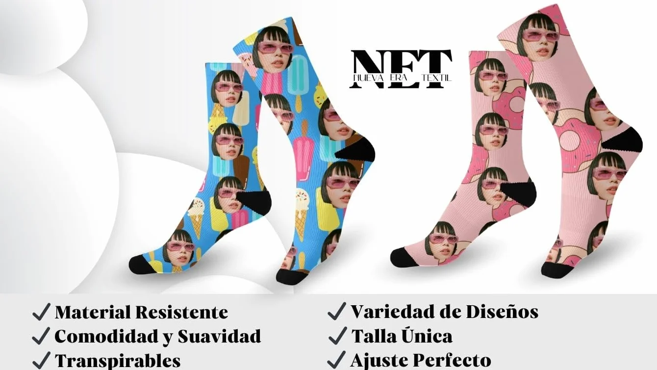 Calcetines Personalizados - Sube hasta 4 fotos - Estilo Divertido de Frutas , Regalo Original para Hombre o Mujer - Diseños Coloridos y Graciosos - Perfectos para Cualquier Ocasión - Talla Unica